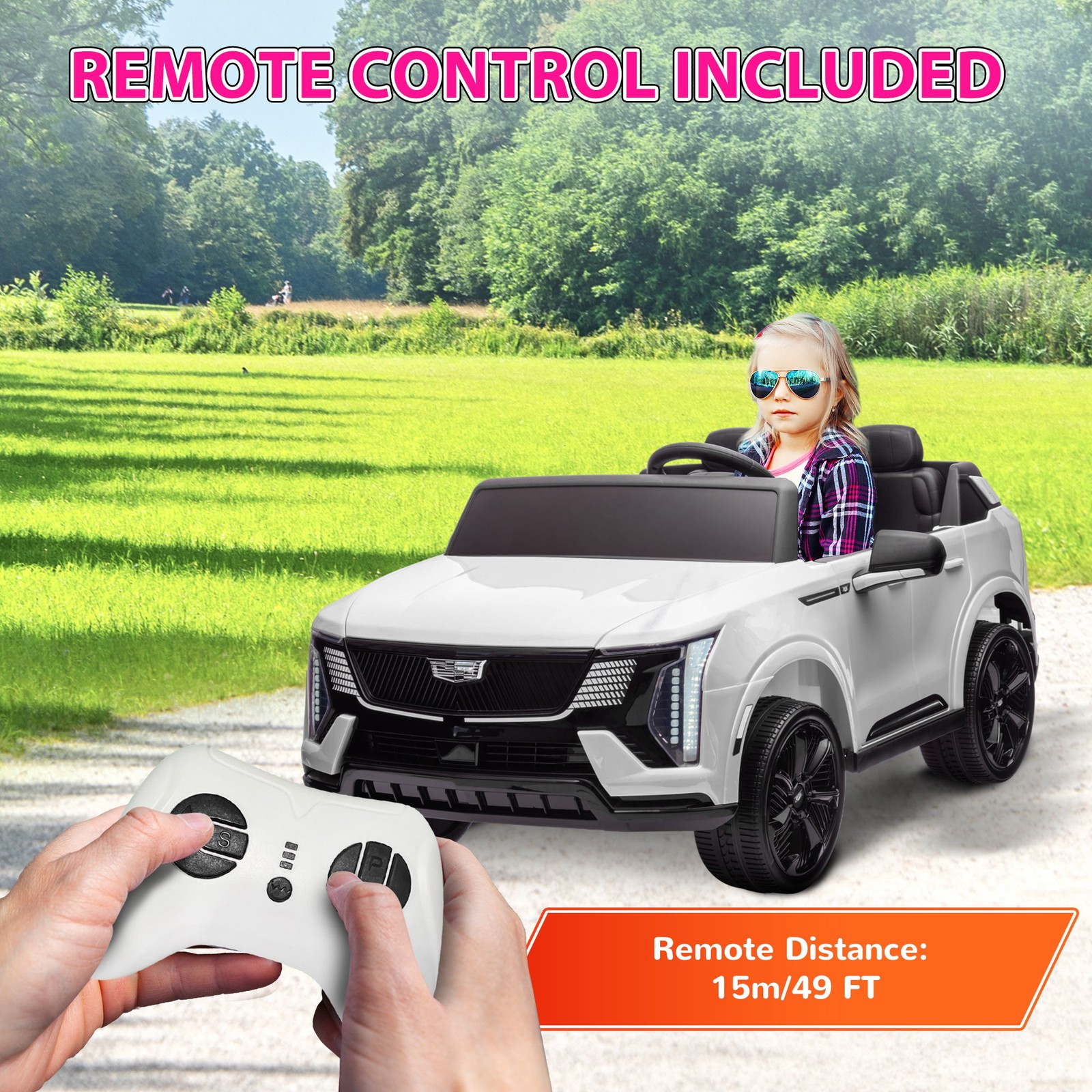 2-Seater 12V 10AH Ride on Truck with Remote Control, White