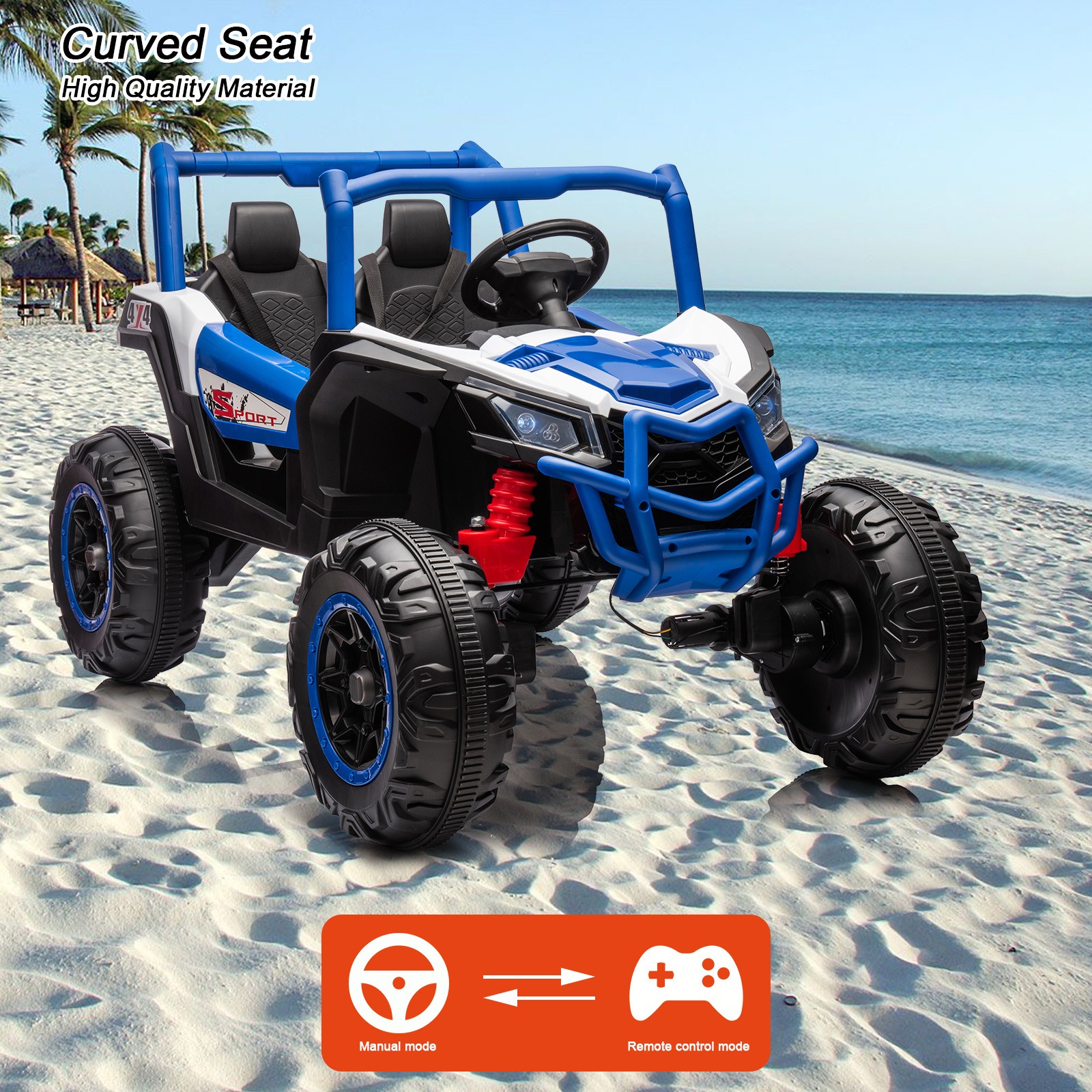 Ride On UTV Cars 2 Seater,24V 4WD Off-Road Electric Vehicles With Remote Control