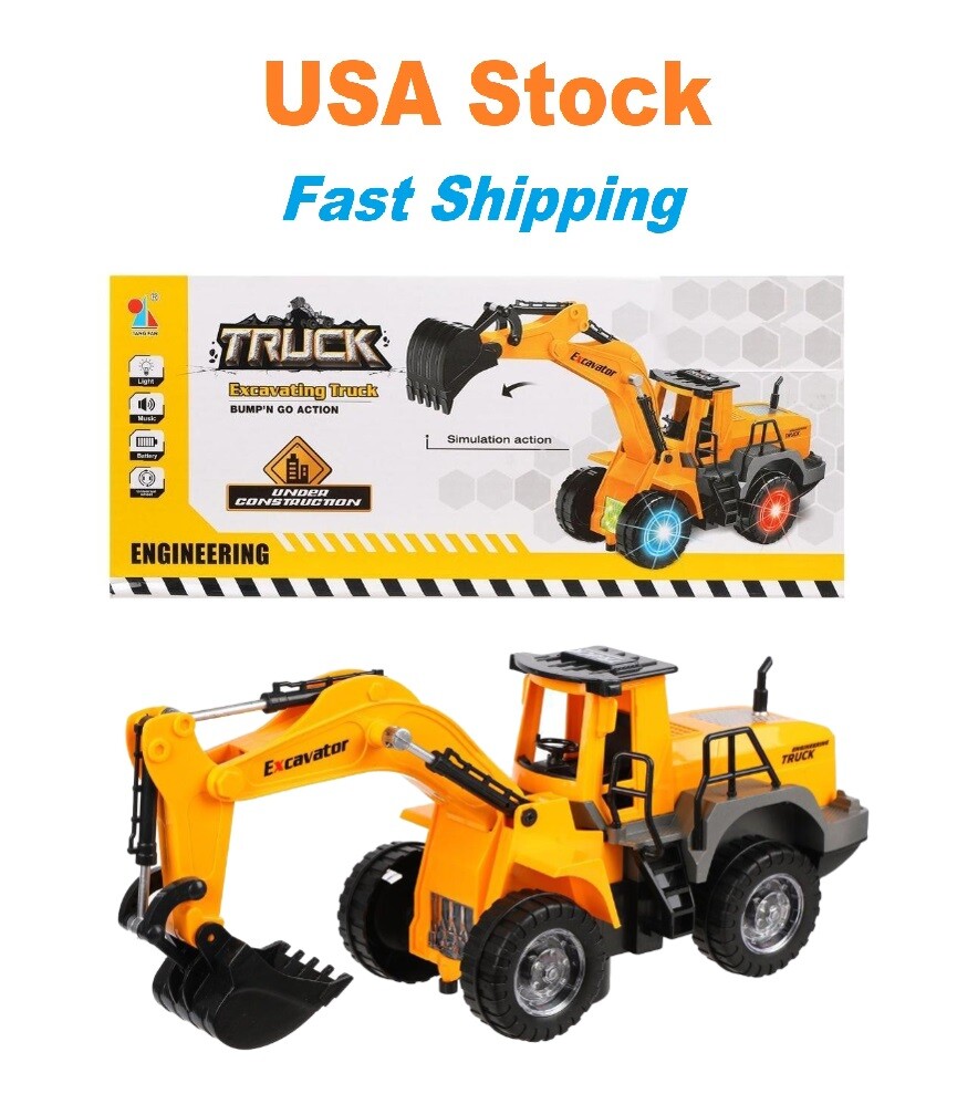 Truck Excavating Truck Excavator with Light & Music Simulation Battery Operated