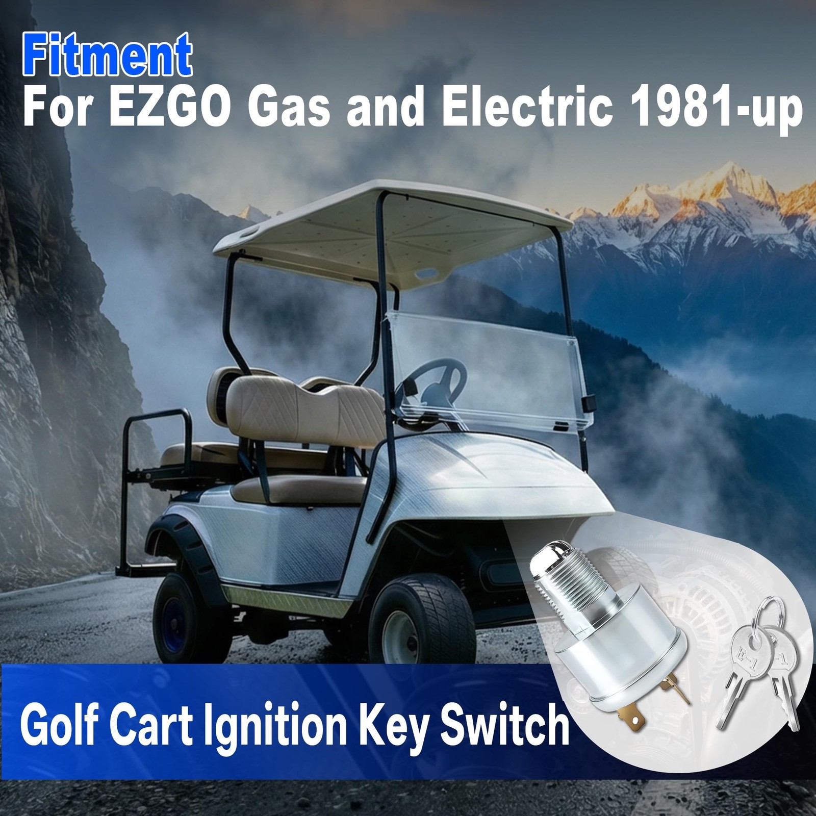 Golf Cart Ignition Key Switch for EZGO Gas and Electric 1981-up (with Lights)…