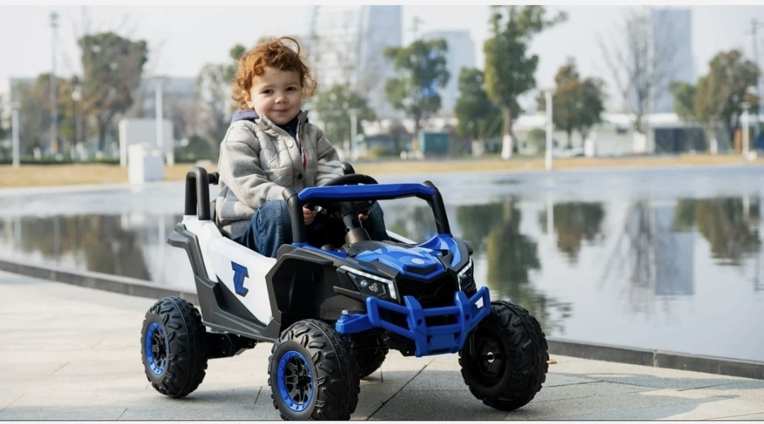 Kids Battery Powered Ride-On UTV Off-Road Buggy Car w/ Remote Blue/Black/White