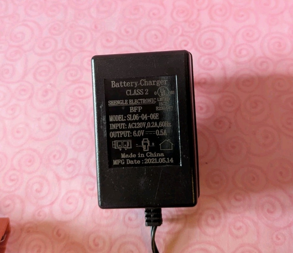 Kid Trax Battery Charger Class 2 Model SL06-04-06E 6.0V 2021