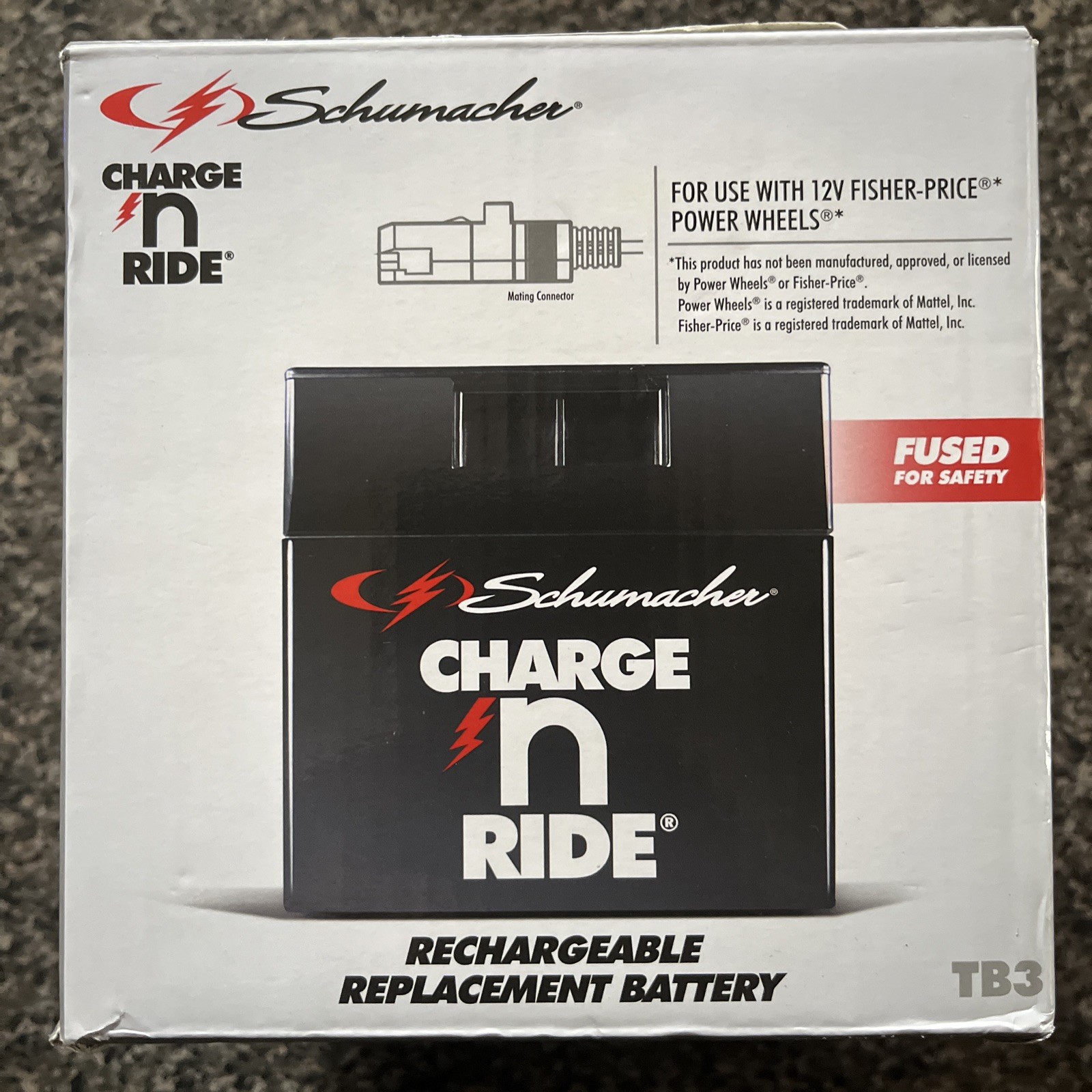 Schumacher 12V 9.5 Ah Replacement Battery For Charge N Ride On Toys, Model TB3.