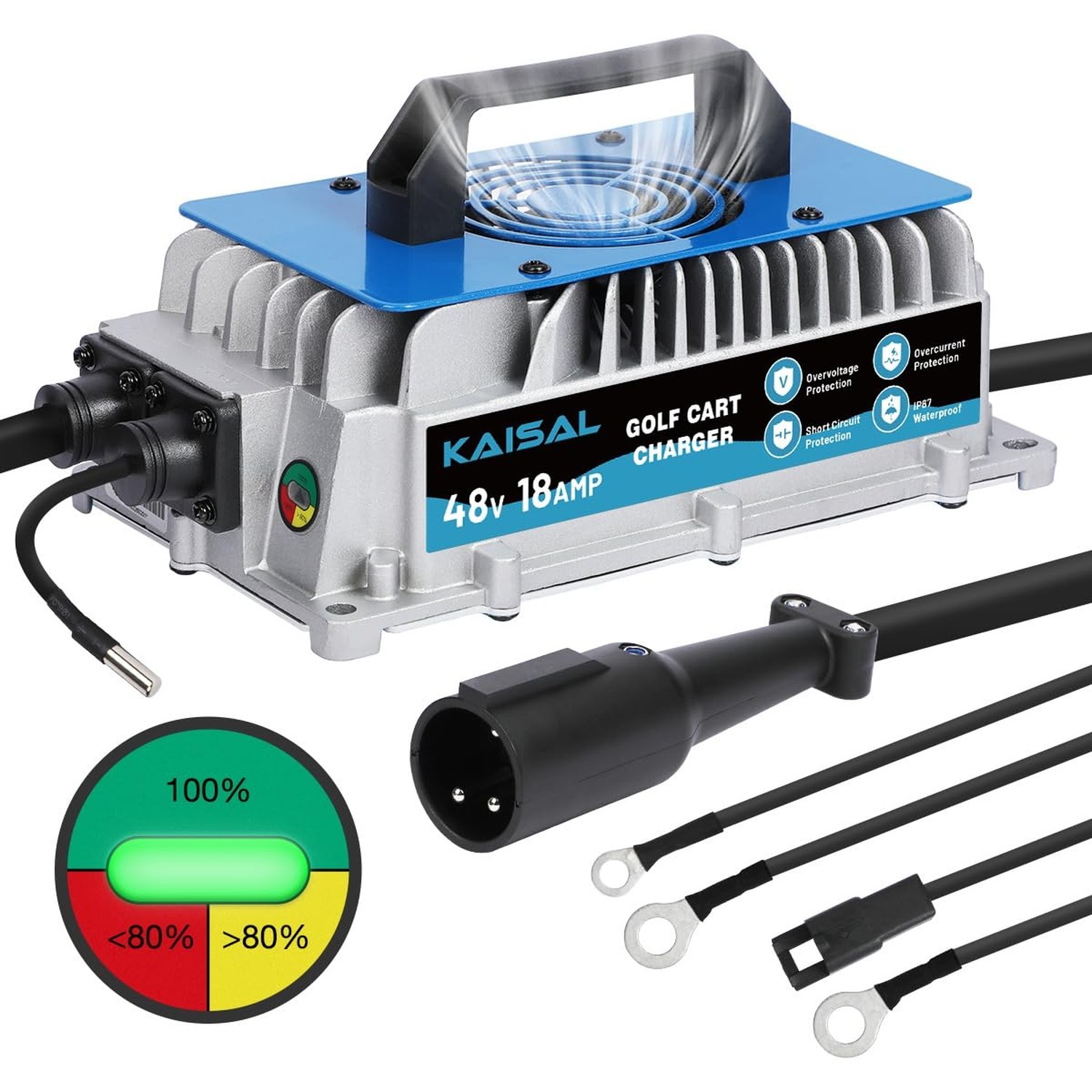 Club Car Charger 48V 18A Smart 1250W Golf Cart Battery Charger 48 Volt, IP67 …