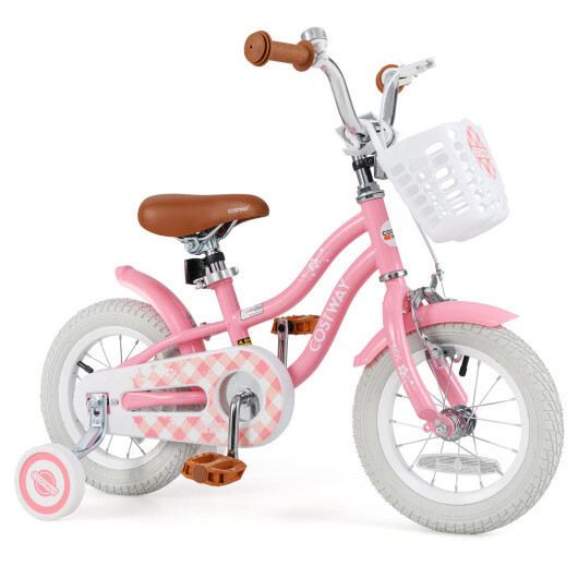 12 Inch Kids Bike with Training Wheels and Basket for Boys Girls 3-4 Years Old –