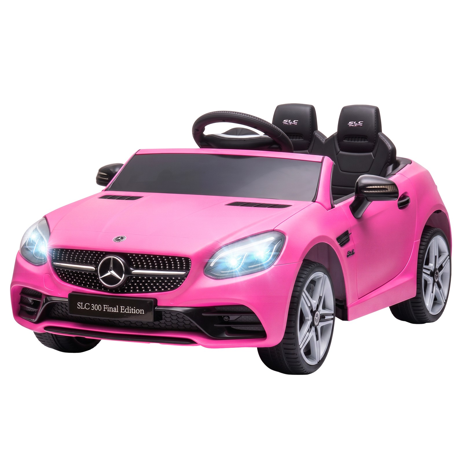12V Electric Cars for Kids w/ Parental Remote, Two Motors, Music Lights Pink