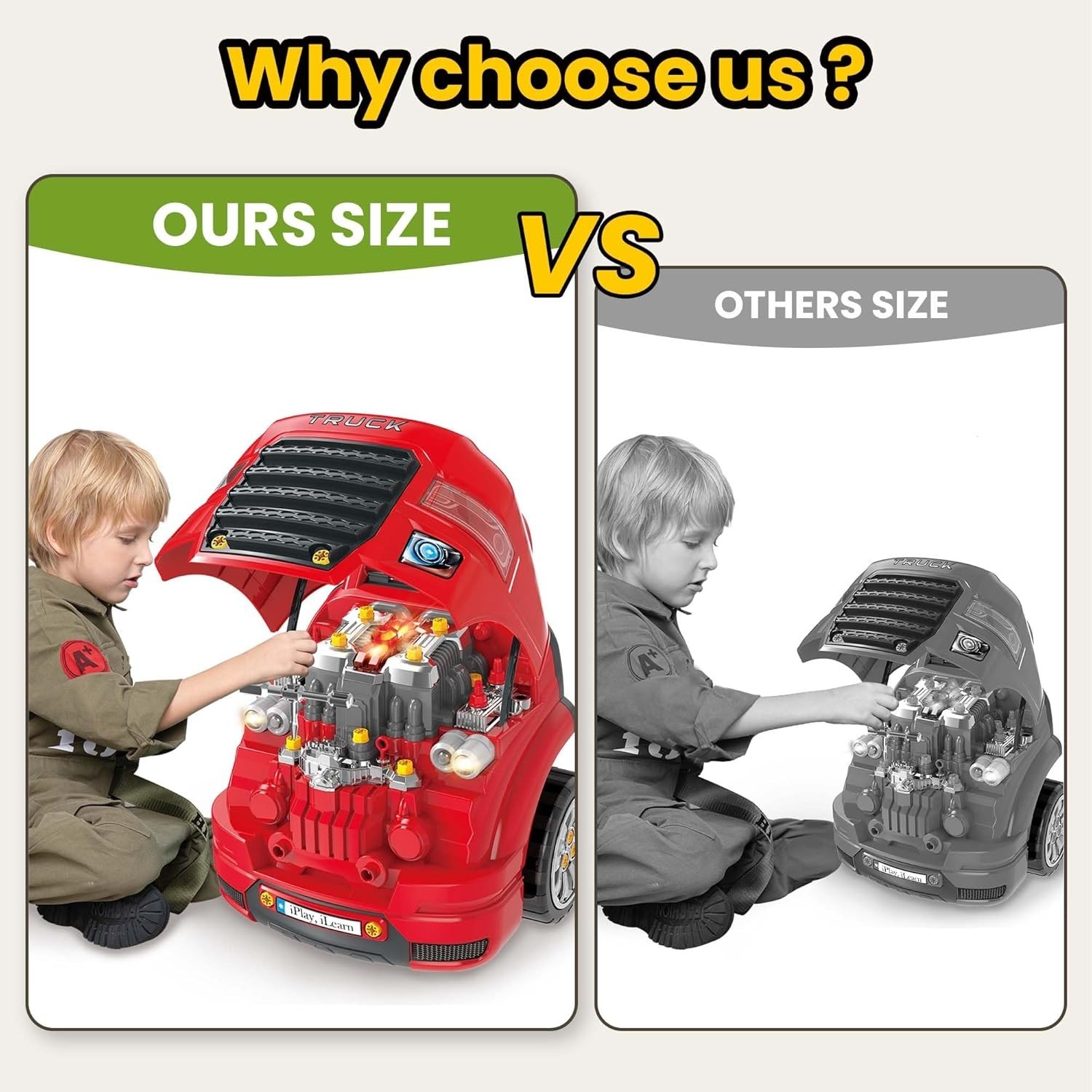 Deluxe Truck Engine Mechanics Set – Perfect Birthday Gift for Boys 4-8