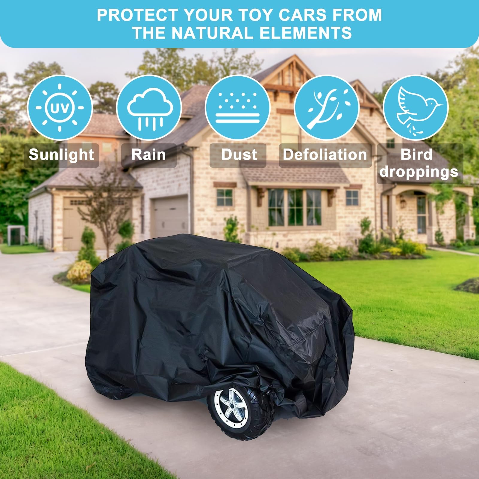 Kids Ride-On Toy Car Cover, Outdoor Wrapper Resistant Protection for Electric…