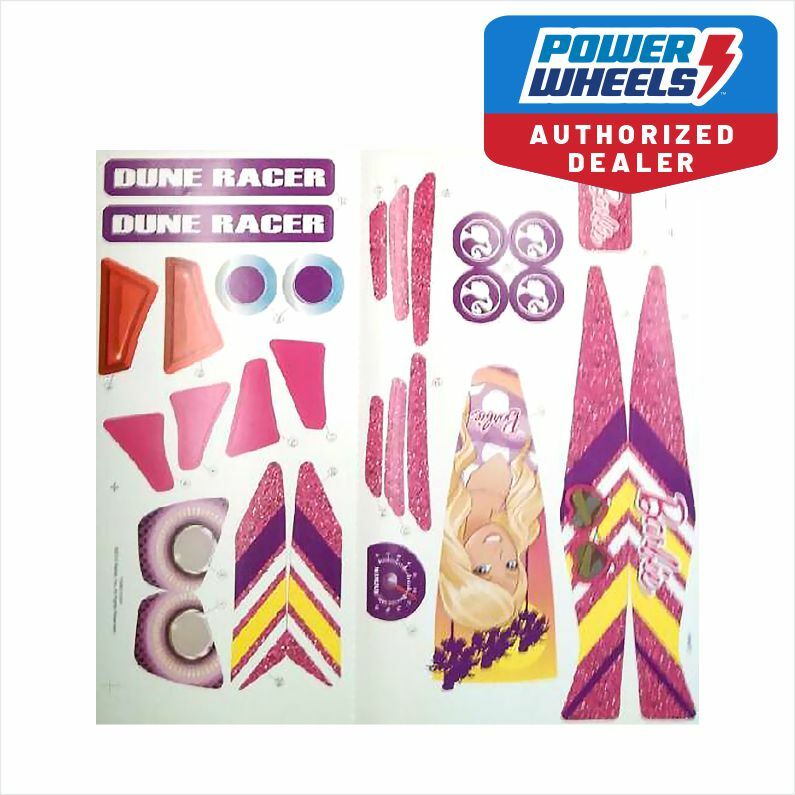 Power Wheels Y9367 Barbie Dune Racer Label Decal Sheet Genuine Fisher Price