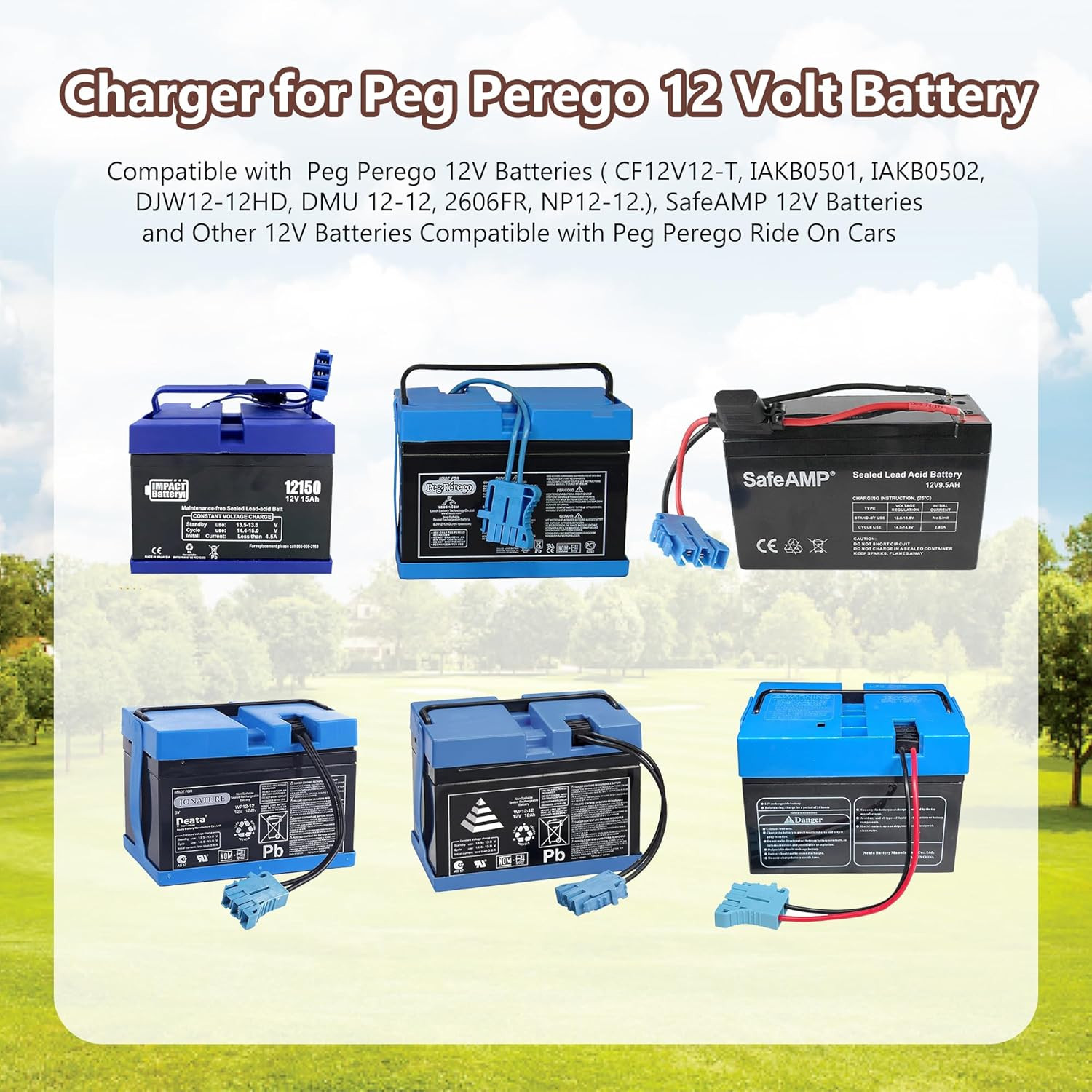 12 Volt Power Wheels Charger Compatible with Peg Perego 12 Volt Battery for John