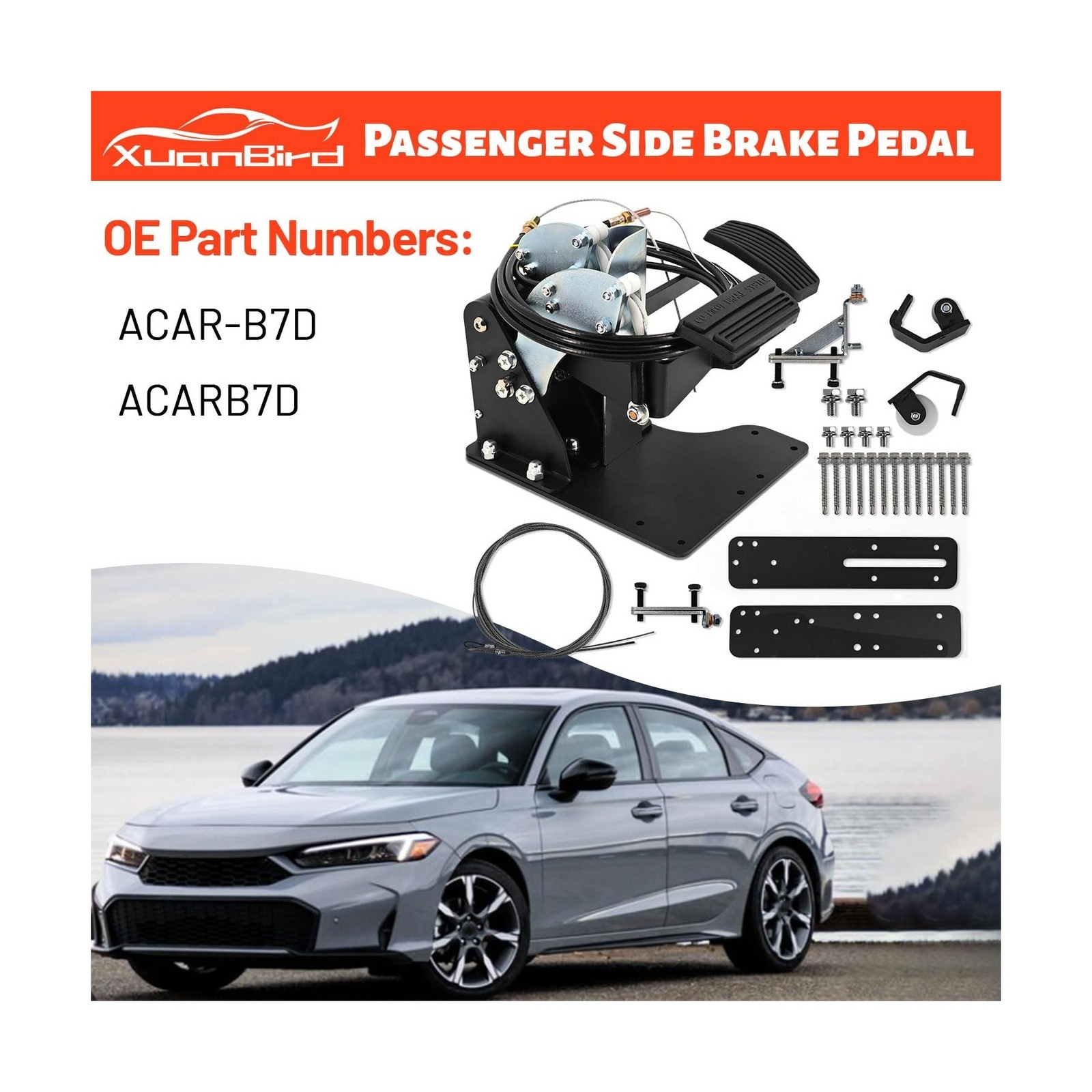 Instructors Passenger Side Universal Gas and Brake Pedal Dual Control Car Gas…