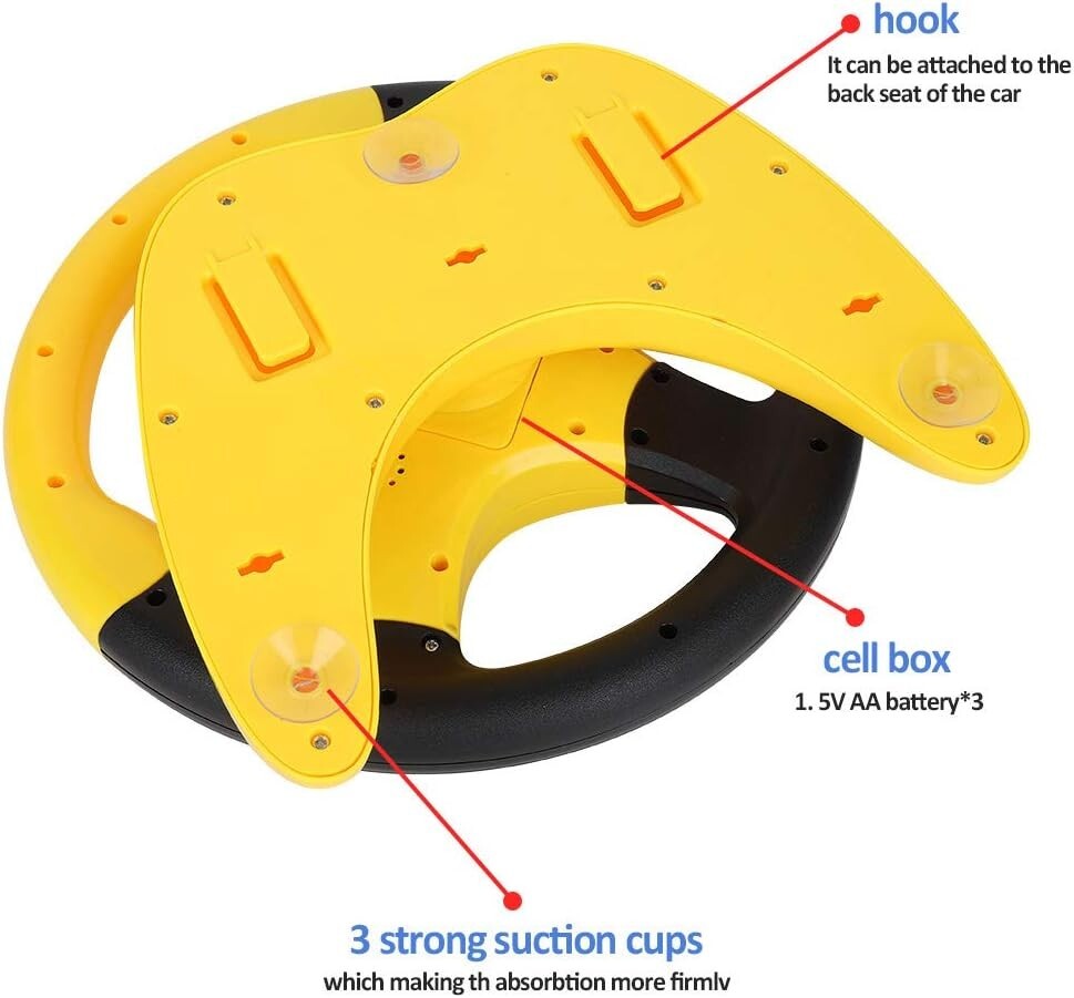 Portable Simulated Driving Steering Wheel Toy for Educational Fun & Imagination