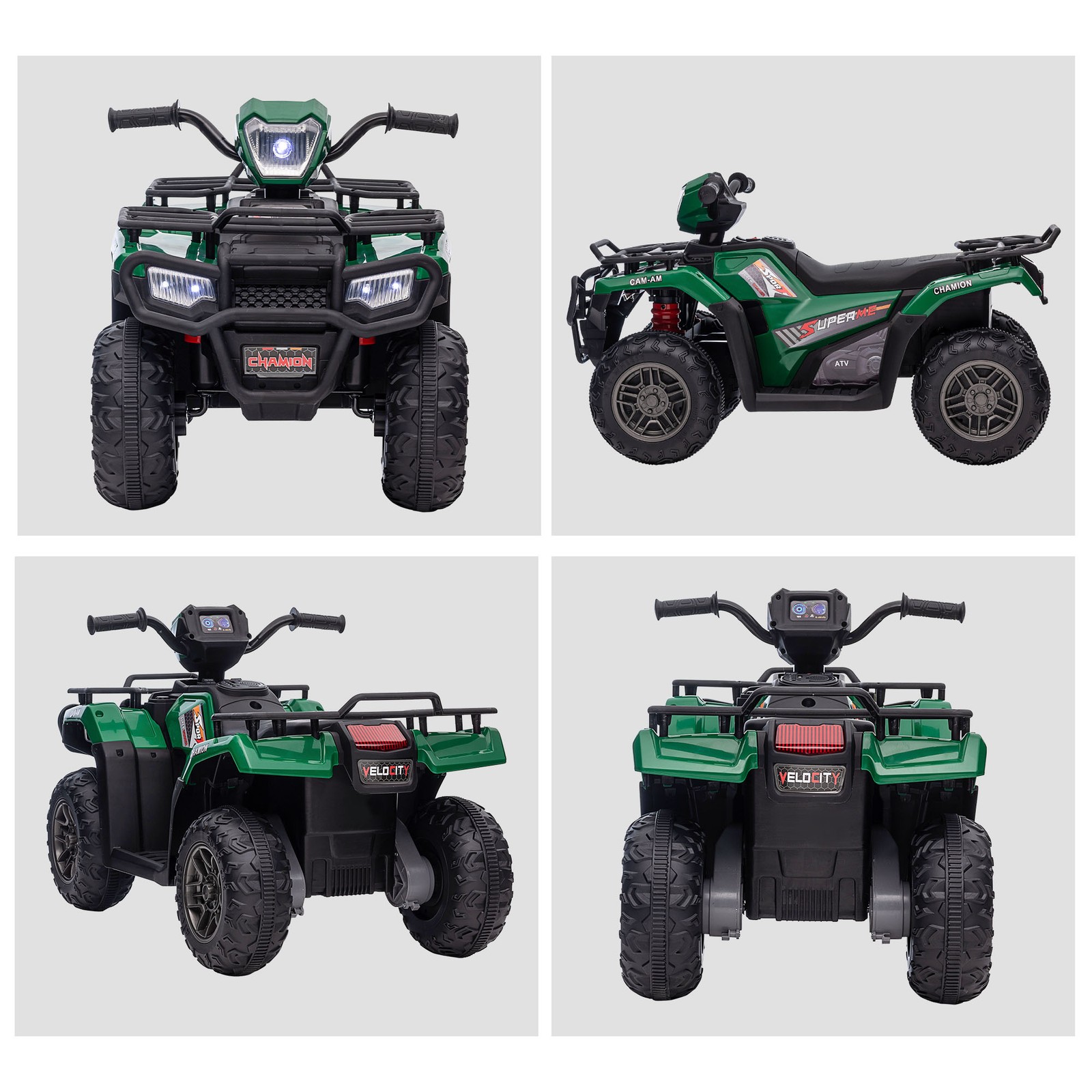 Aosom 12V Kids ATV w/ Forward Backward Function Music, Headlights, Pink