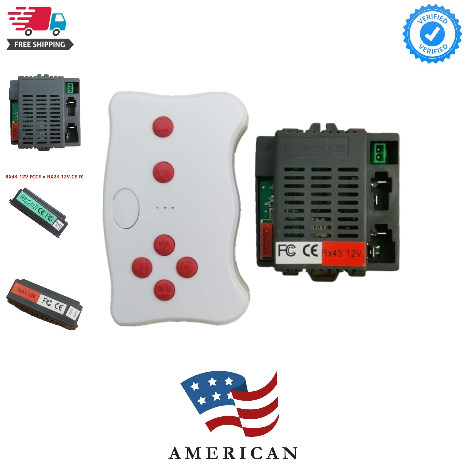 RX23 RX43 12V Kids Powered Ride on car 2.4G Bluetooth Remote Control and Rece…