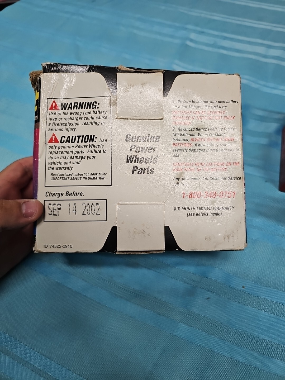Fisher-Price Power Wheels 6-Volt Rechargeable Battery (Untested)