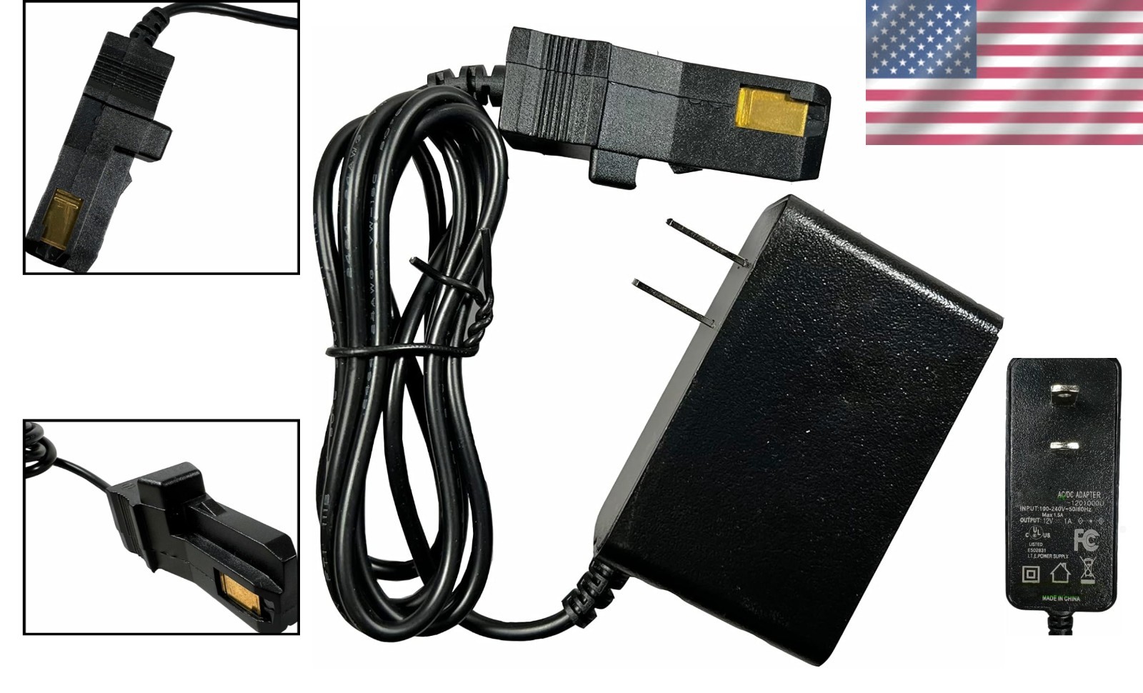 Compact 12V Battery Charger with Fast Charging for Power Wheels & Kids’ Vehicles