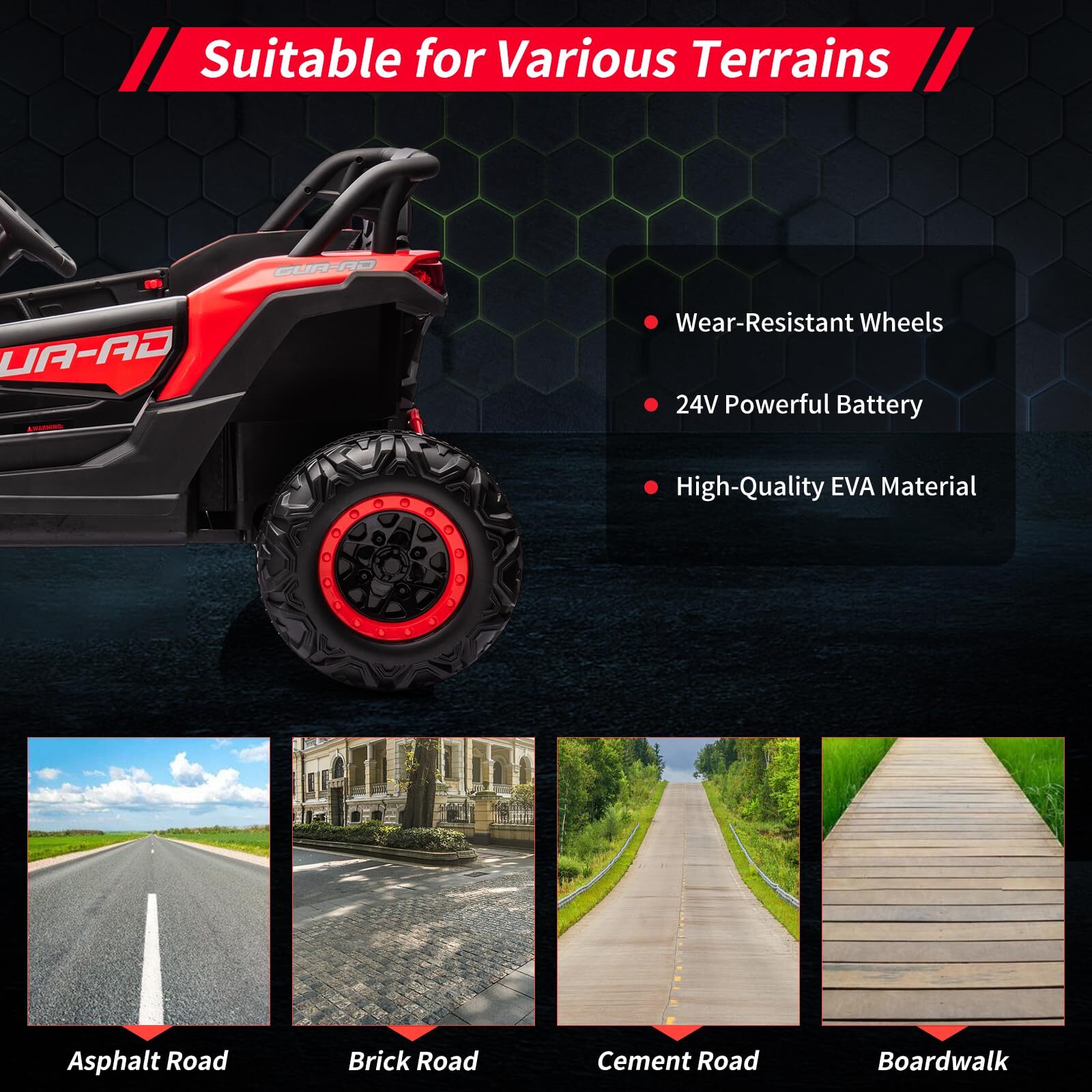 24V Kids Ride On UTV Car, Battery Powered Electric Vehicles With Remote Control