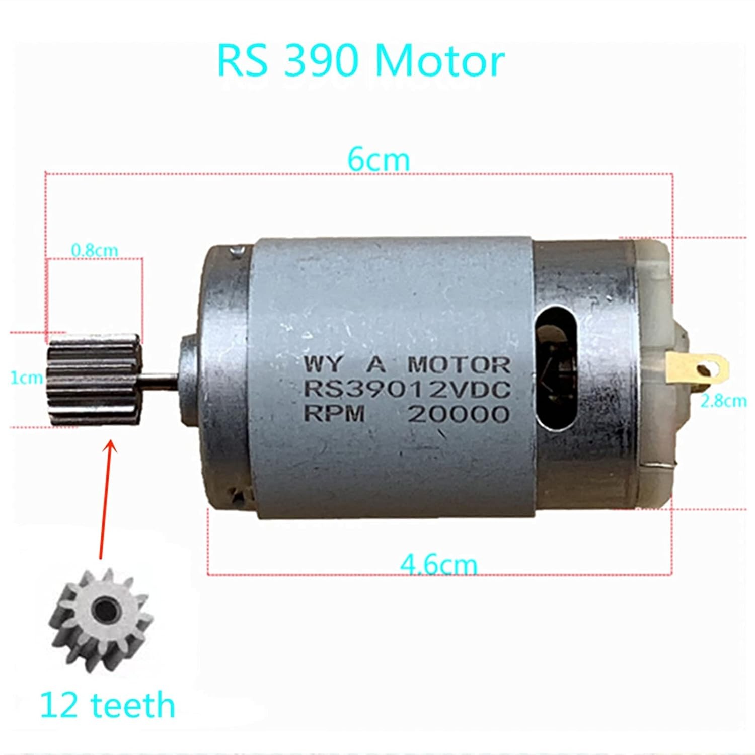 RS390 12V DC Motor 20000RPM Electric Motor for Ride On Car Weelye Replacement