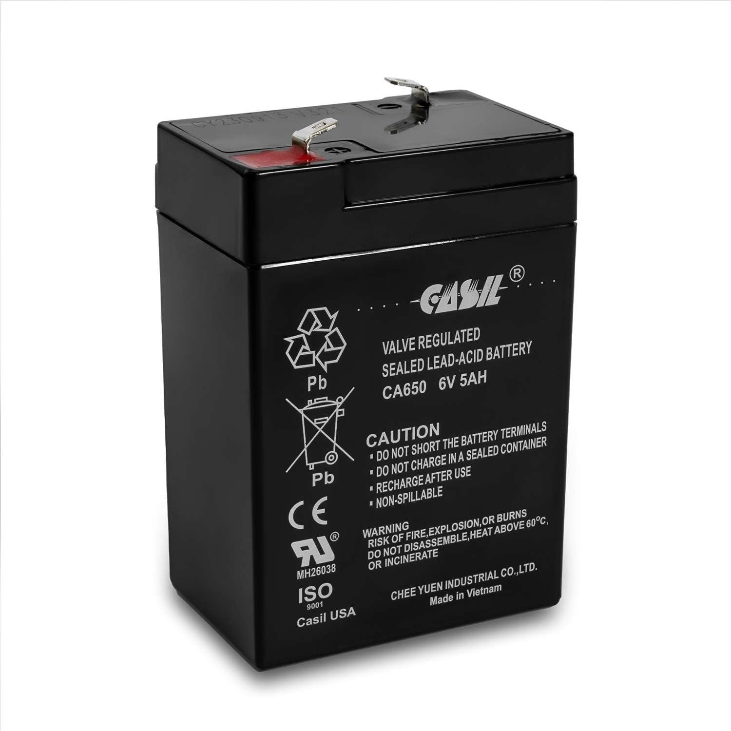 6V 5Ah Rechargeable Battery Pack for Ride-On Toys, AGM SLA, Emergency Light, 4.5