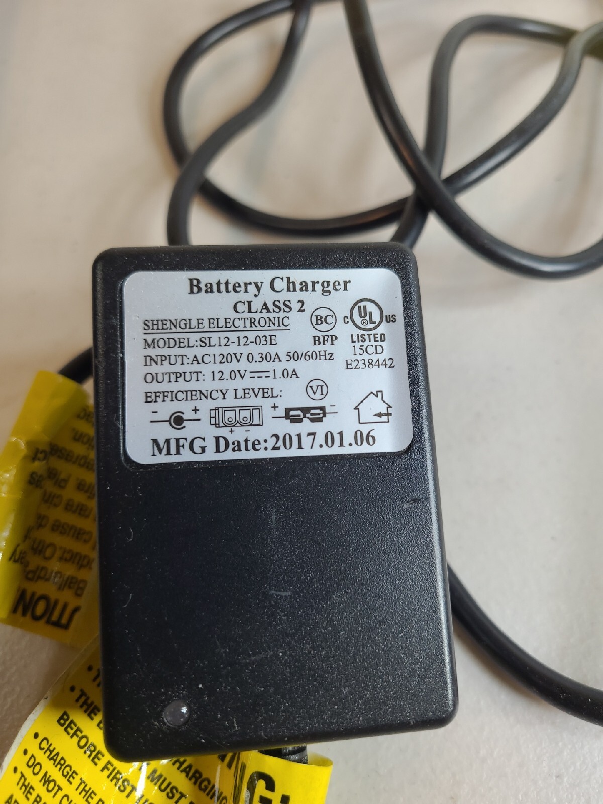 Yamaha Power Wheels Manual Power Supply Battery Charger Plug 23B52 Sl12-12-03e