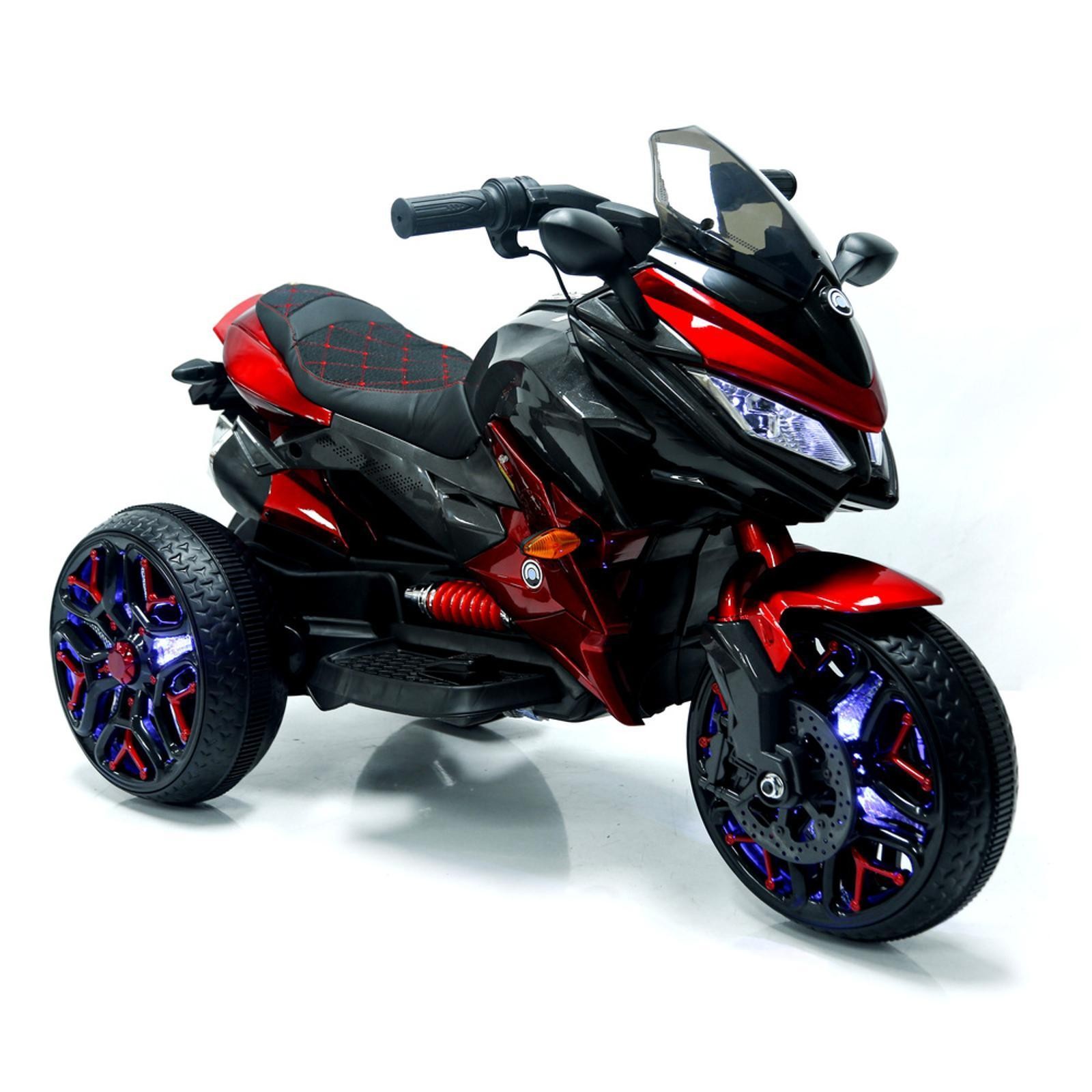 Red Kids Motorbike with Lighting Wheels Battery Power and Wireless Music