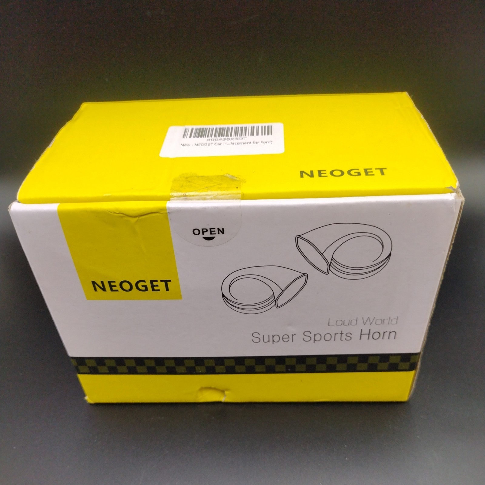 NEOGET Car Horn 12V Super Loud Electric Waterproof High Low Daul Tone (open box)