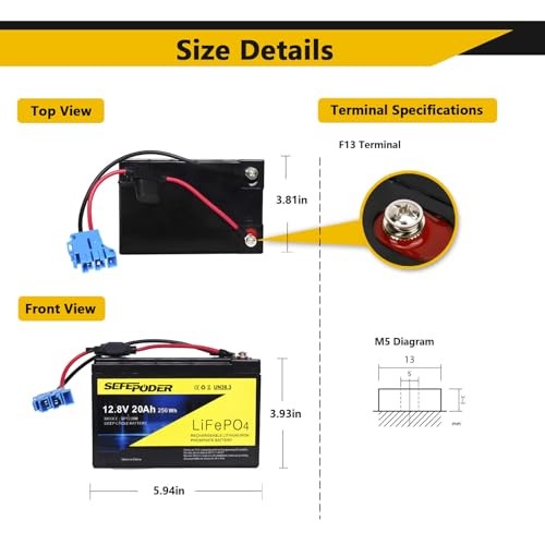 Replacement Battery Compatible with Peg Perego 12 Volt Ride on Toys,12V 20Ah