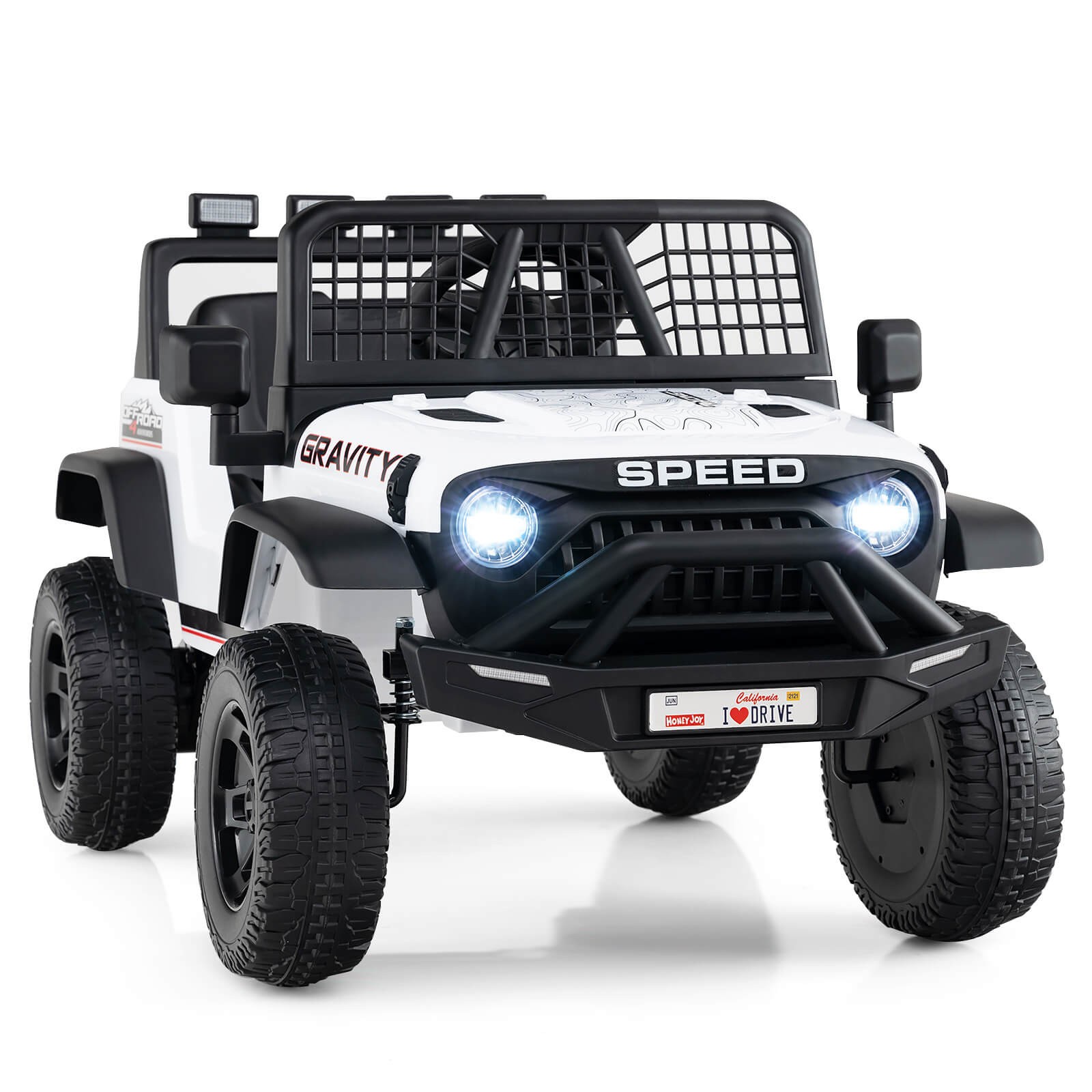 24V Ride On Car w/Remote Control Music LED Headlights Spring Suspension for Kids