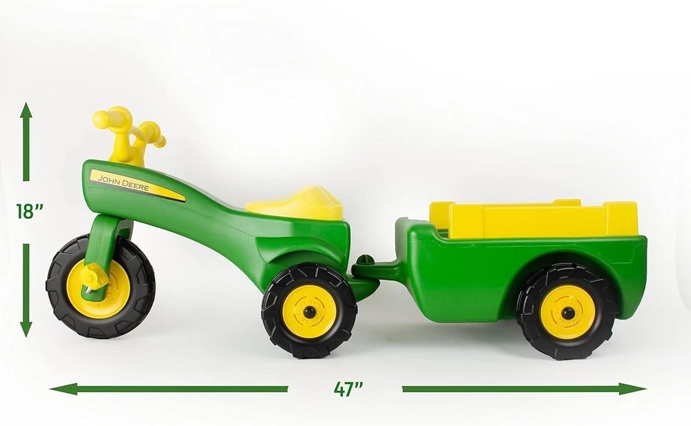 Kids Ride On Pedal Tractor with Trailer John Deere Toys Indoor Outdoor Playing