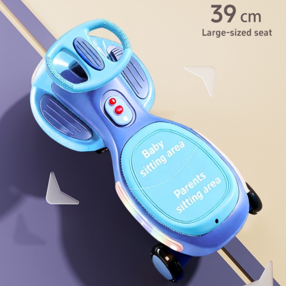 Dual Drive 2-in-1 Glide Car, Full Lights, Silent Wheels, Built-in Bluetooth