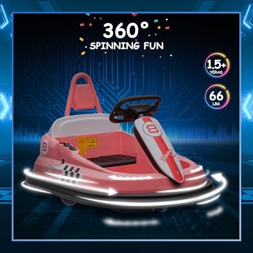 Electric Ride-On Bumper Car for Kids 3-6 Years, 360° Spin, Lights & Music, Safe