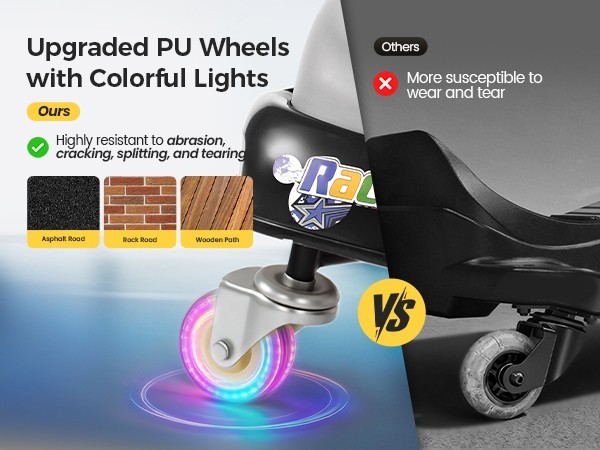 Electric Drifting Go Kart for Kids 24V Ride-On Car 360° Spin with Glowing Wheel