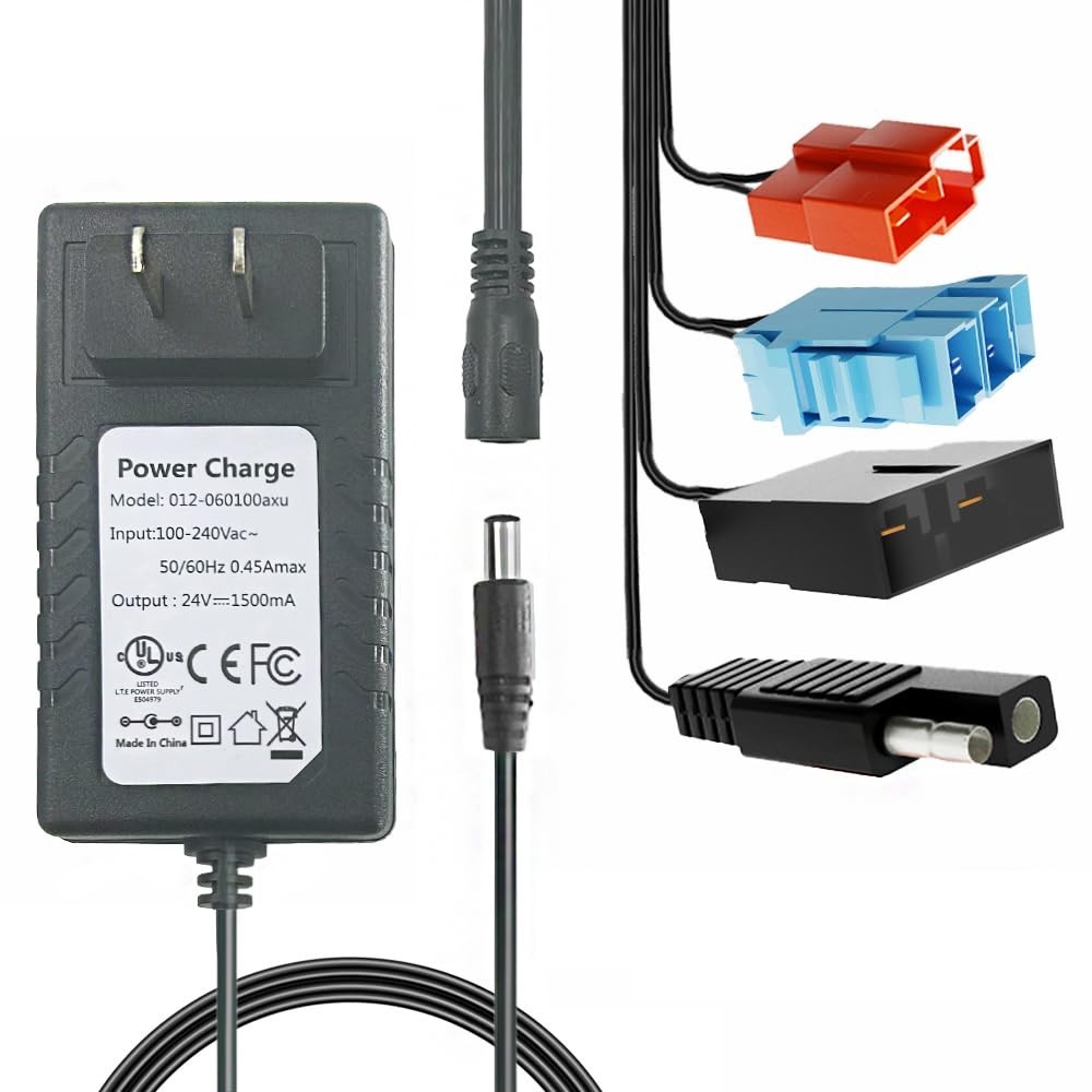 Multi-Voltage Charger for Kid’s Ride-On Cars | 6V, 12V, 24V Power Adapter | Univ