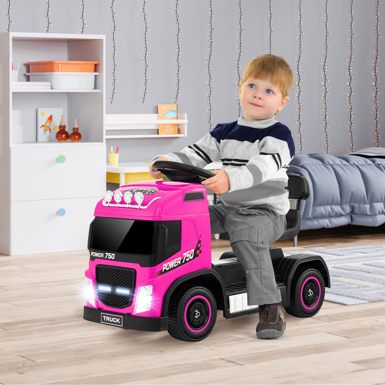 6V Kids Electric Ride-on Truck Battery Powered Ride-on Toy w/LED Lights