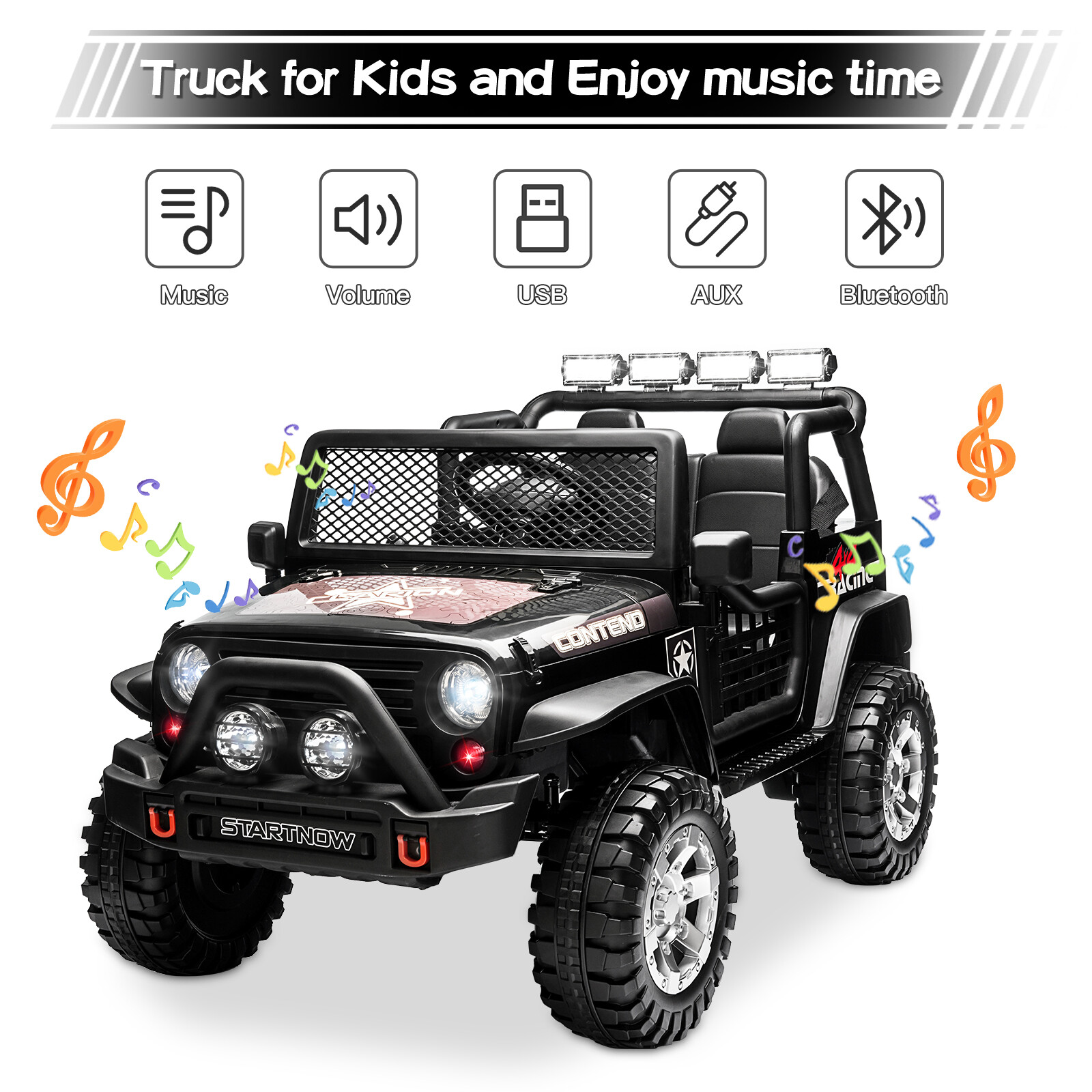 2 Seater Kids Ride On Car Jeep 12V Electric Kids Truck Jeep w/ Remote Control US