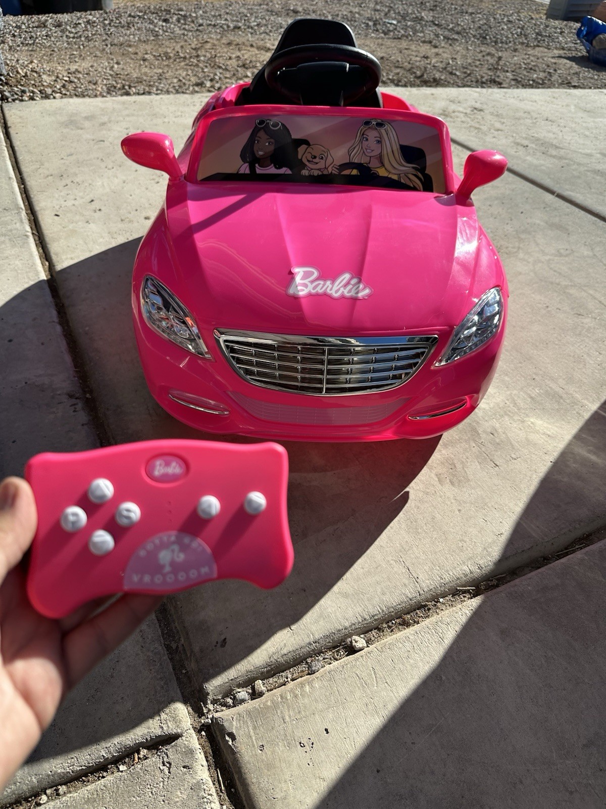 Barbie Convertible 6V Battery-Powered Ride-On Car w/ Remote Control, Ages 3+