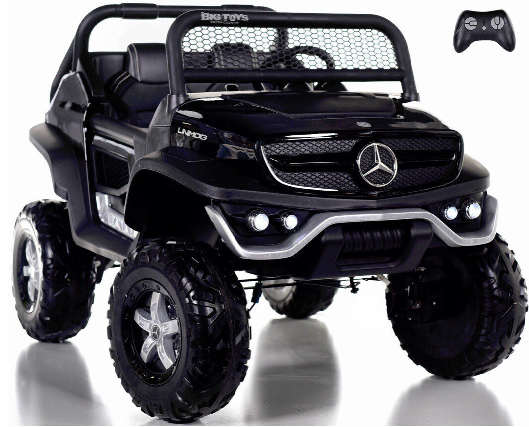 24v ride on Mercedes-Benz Unimog 4×4 Black UTV.