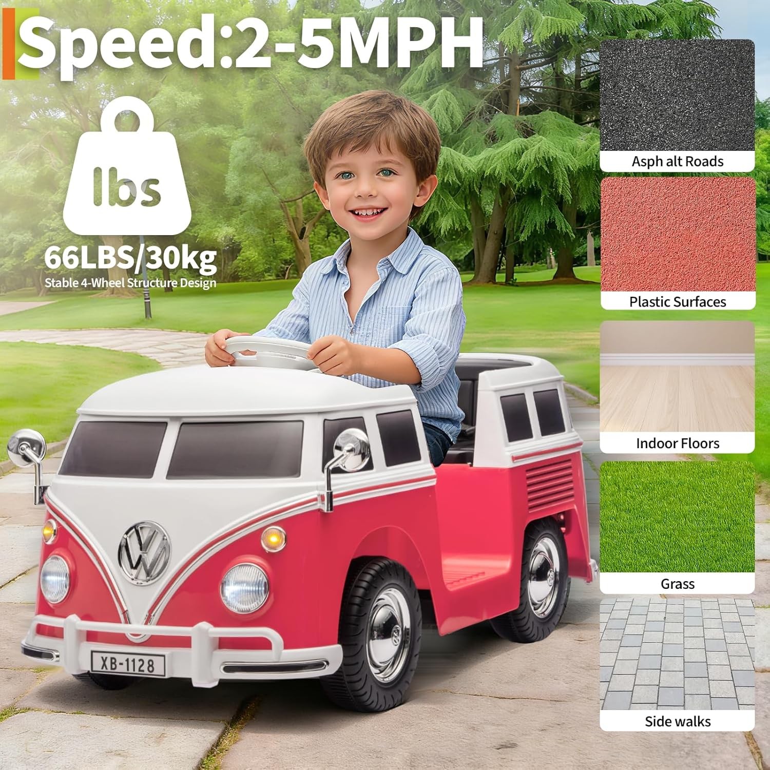 6V Ride on Toys for Kids Licensed Volkswagen Electric Car