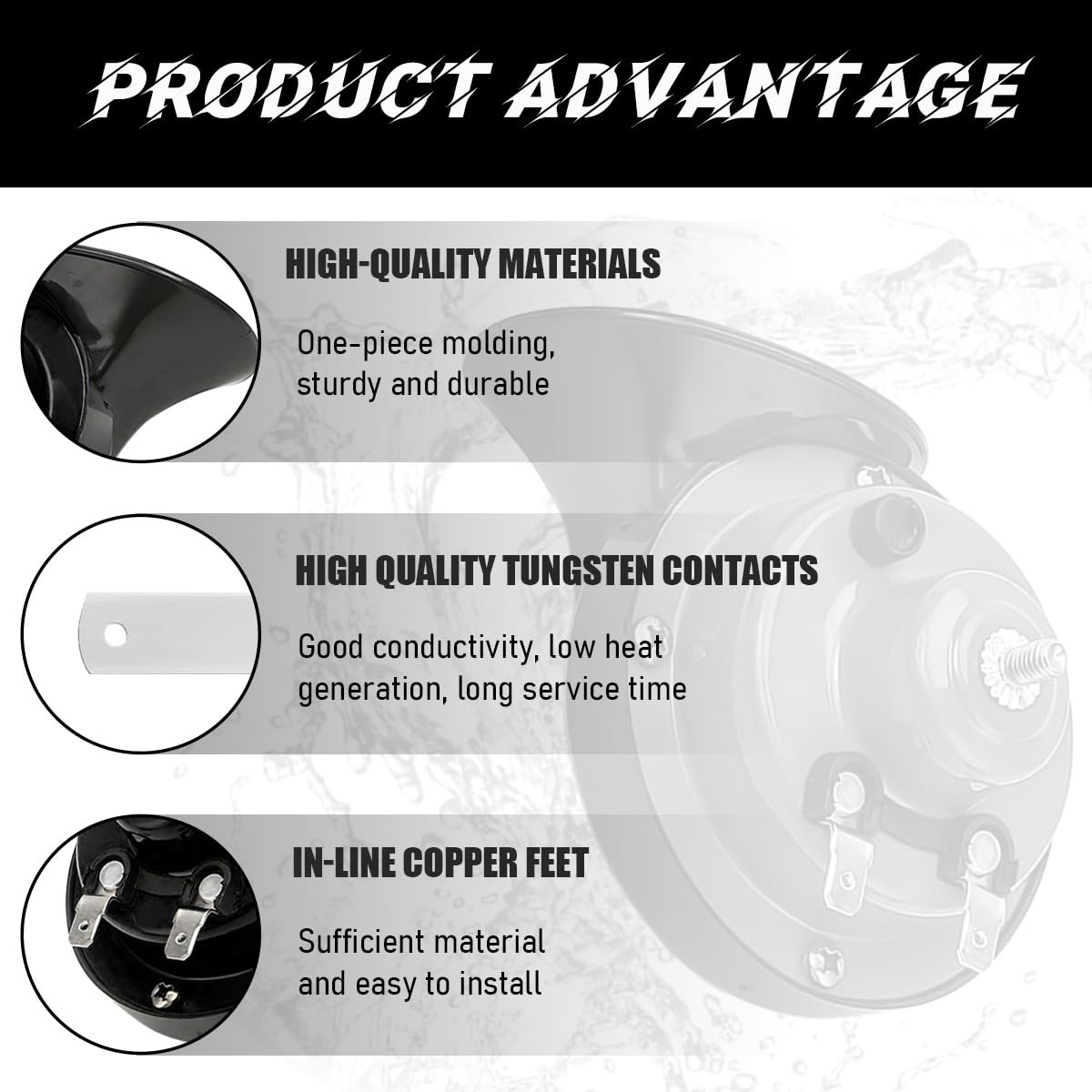 2 PCS Loud Car Horn, 12V Waterproof Snail Electric Horn, 300DB High Tone Horn…