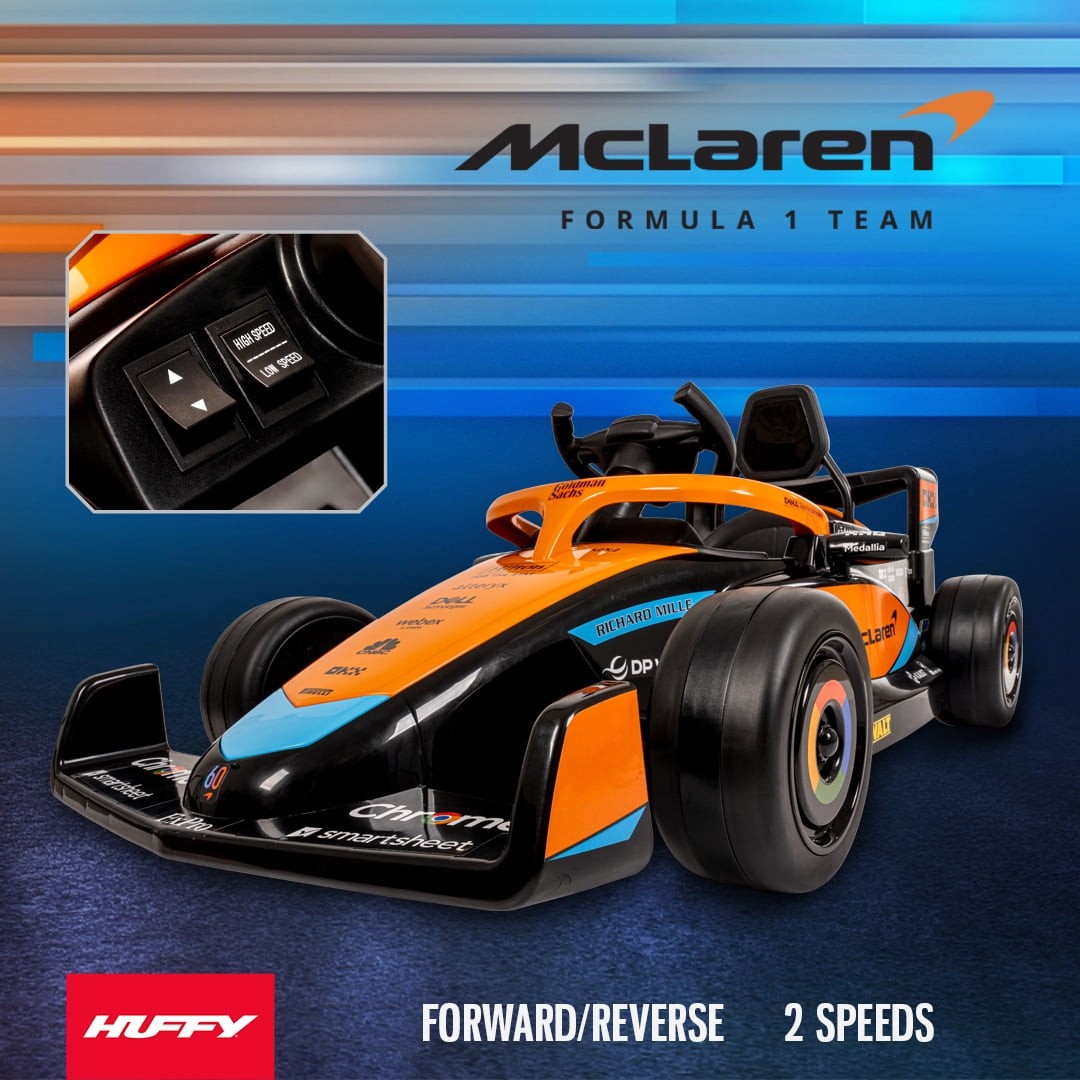 Ride-On Car 12V McLaren F1 Kids Remote Control Ages 3-5 Orange Huffy