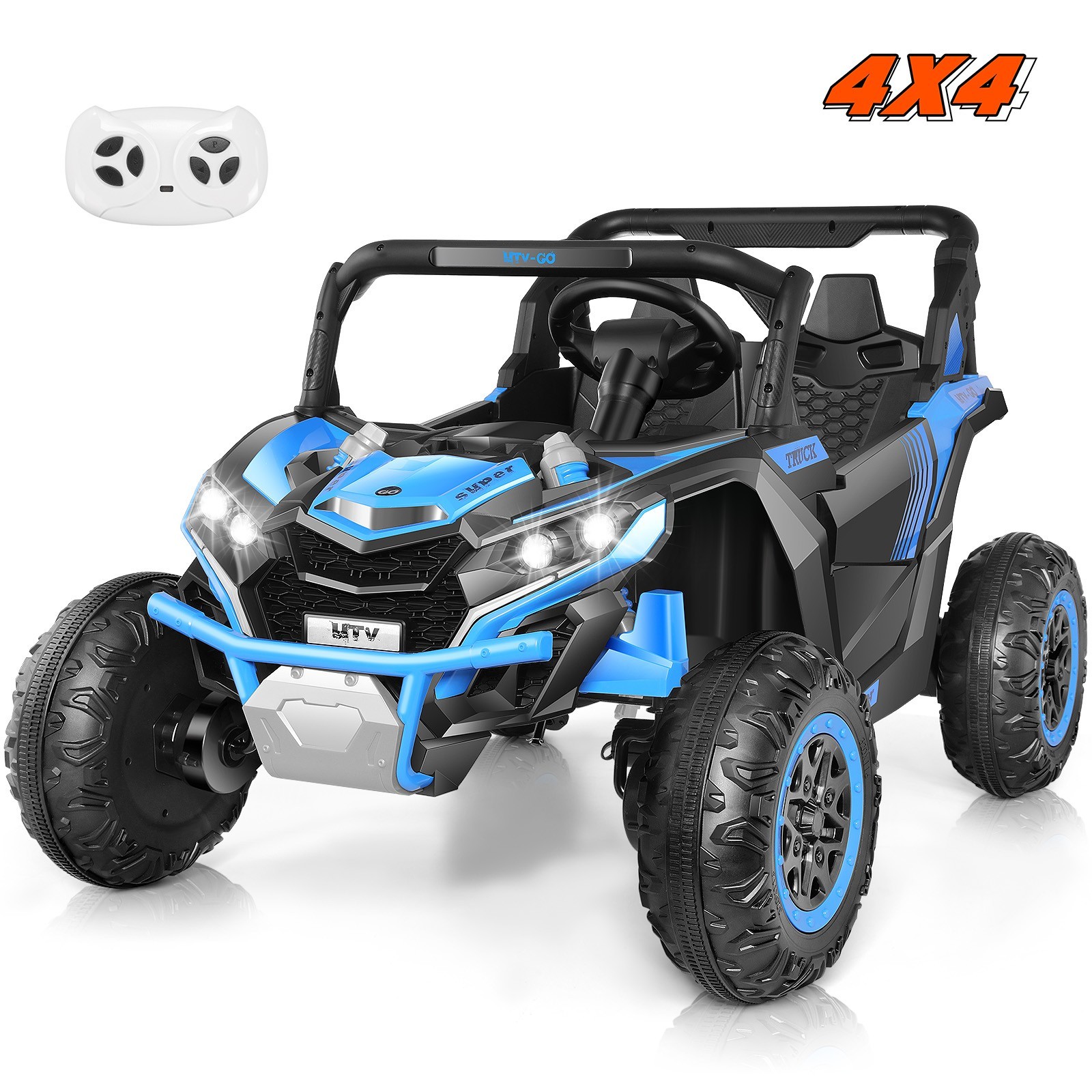 24V Kids Ride on Toy Car, Kids UTV with Remote Control 4WD/2WD, MP3 & USB Gift-