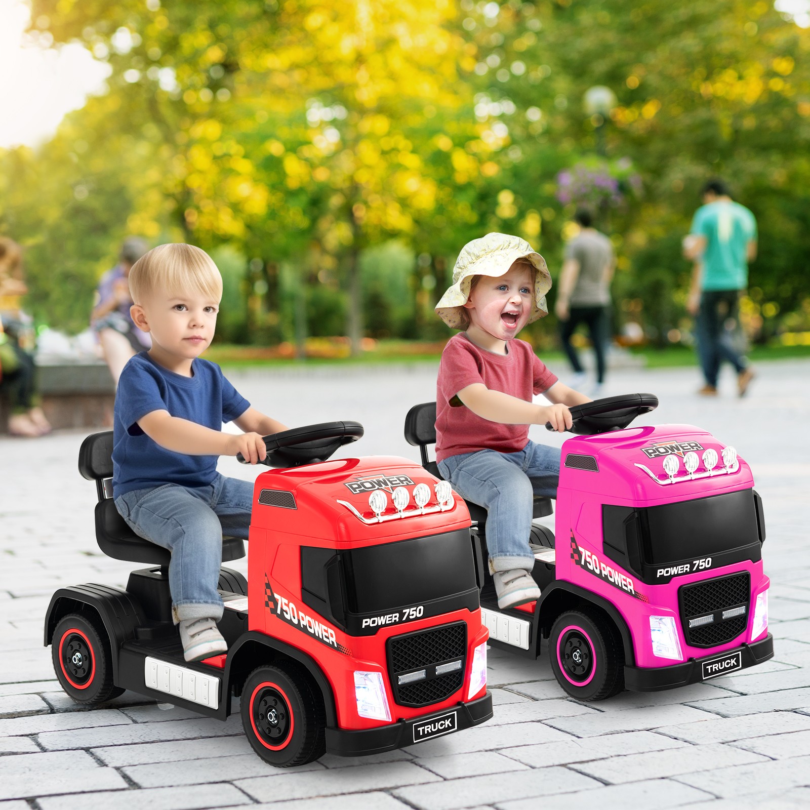 Kids Ride-on Car 6V Toddler Electric Truck LED Lights Music & Horn Sound