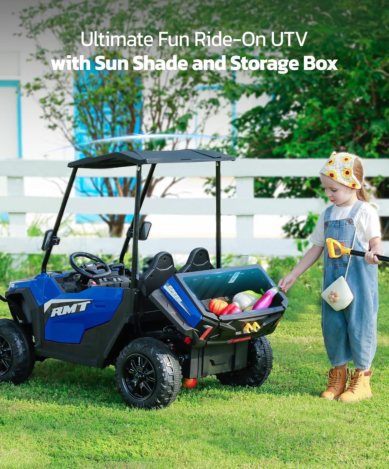 ELEMARA 24V Ride On Truck 2 Seater 4WD Remote Dump Bed