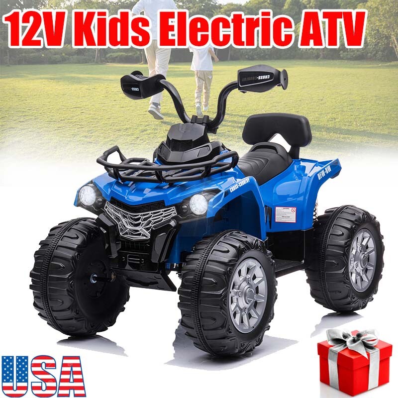 12V Electric Car Kids Ride On ATV 4-Wheel Electric Cars for Kids 3-6 Years Old