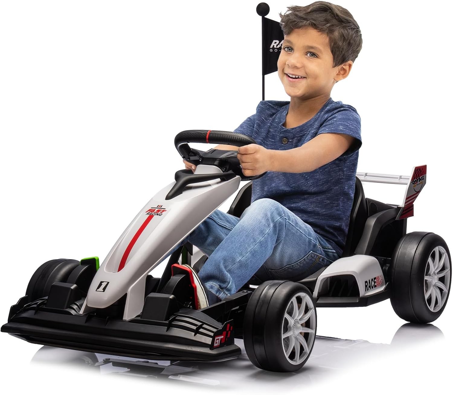 24V Kids Ride on Go Kart Max 7.5mph Variable High Speed Drifting Car Kids Gifts