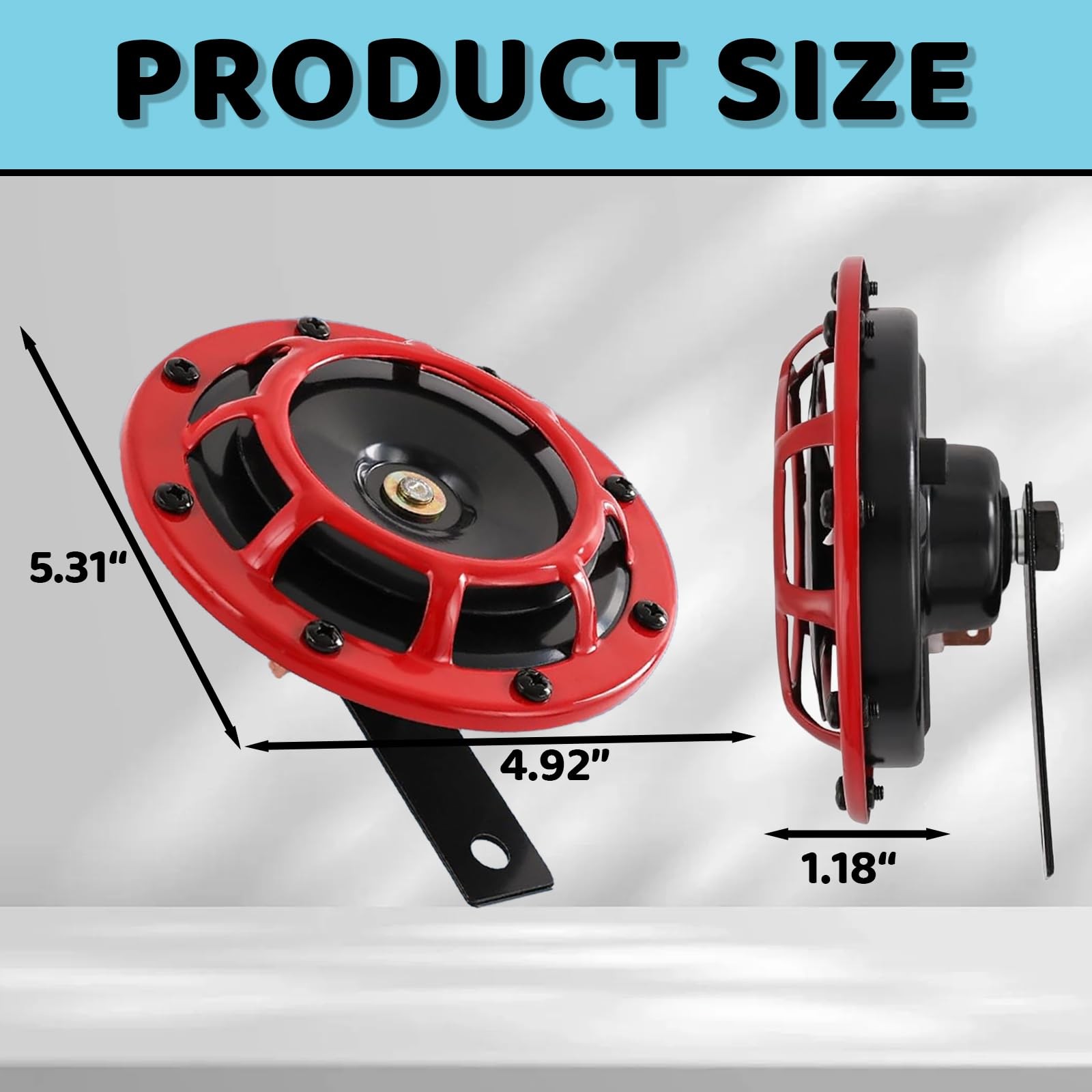 Supertone 12V High Low Tone Twin Horn Kit Red Protective Grill 003399801 Fix