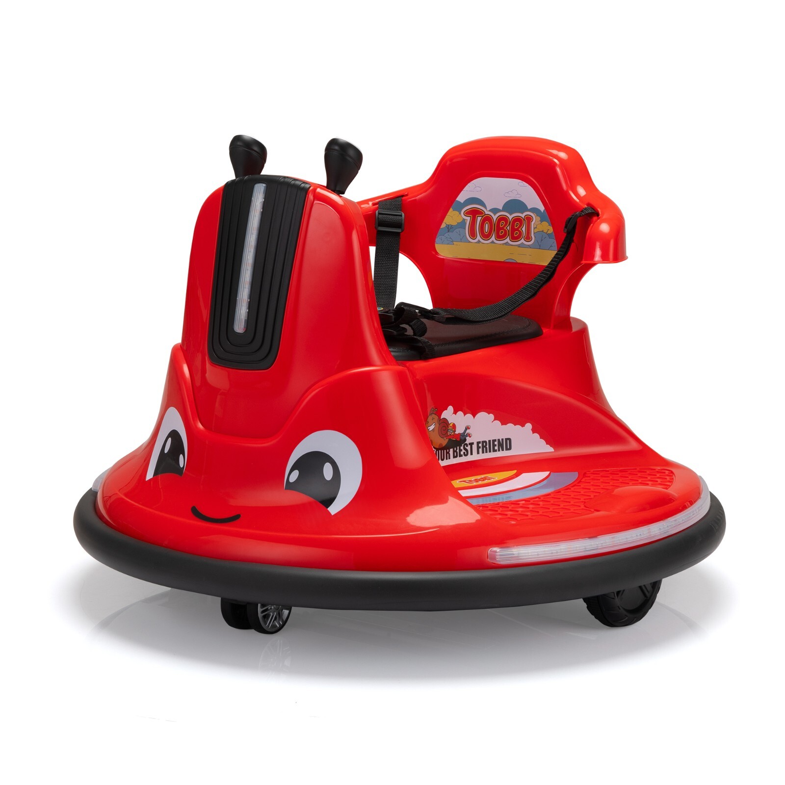 TOBBI Ride on Bumper Car for kids 360° Spinning w/Remote Control LED Light Red
