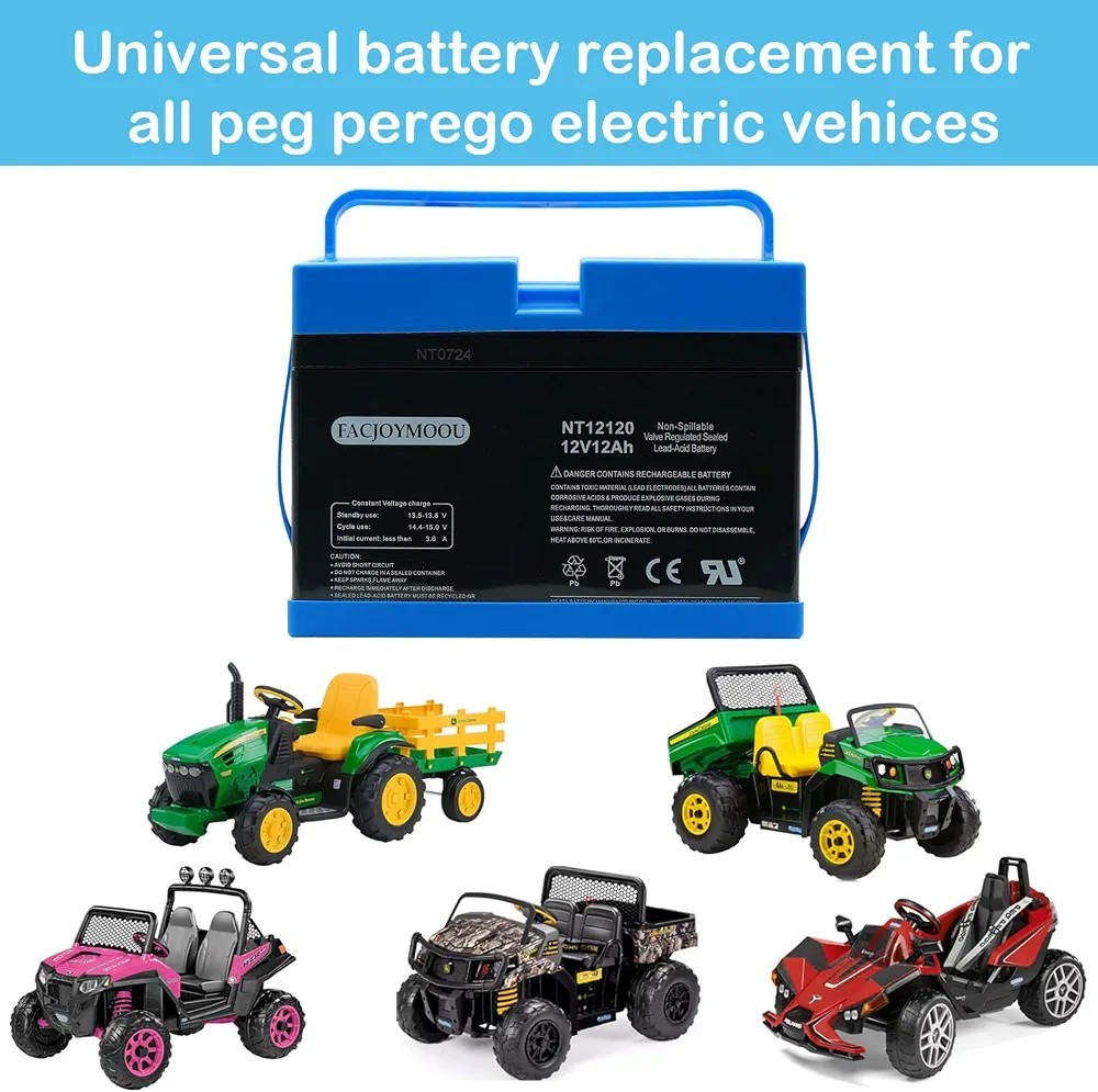 12 Volt Battery for Peg Perego John Deere Gator Polaris Gaucho Rock-in-Chase