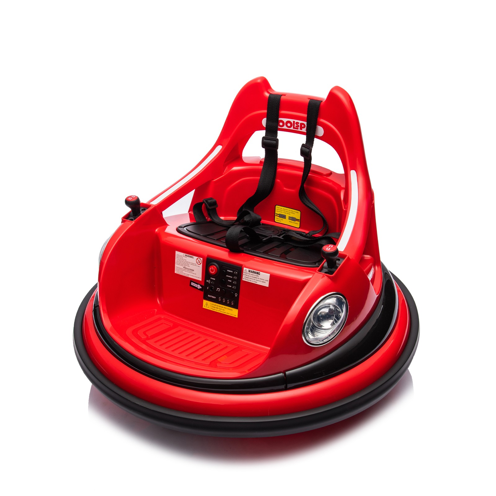 12V Ride on Bumper Car for Kids Electric Car for Kids 1.5-5 Years Old LED Red
