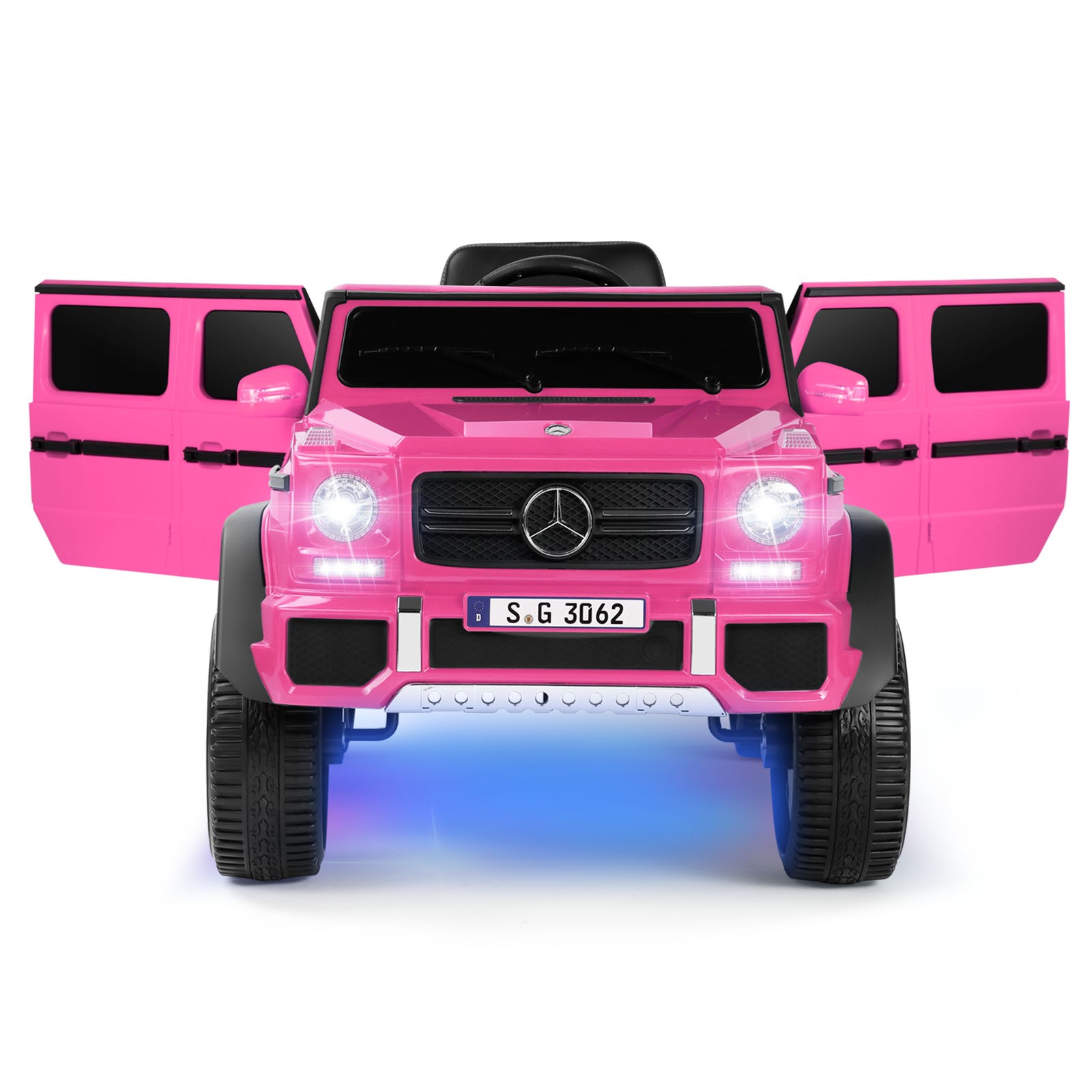 JOYLDIAS Pink Electric 12V Battery Kids Ride on Truck Car Toy Music LED w/Remote